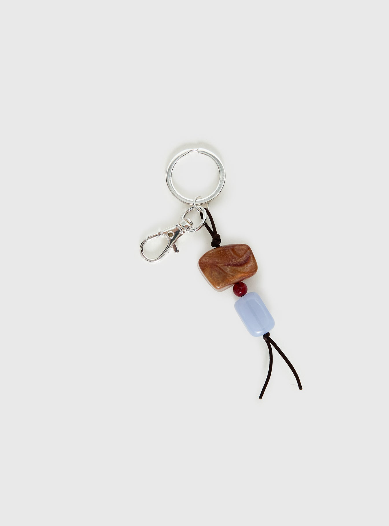 Alternative view of Mayberry Stone Detail Keychain Silver