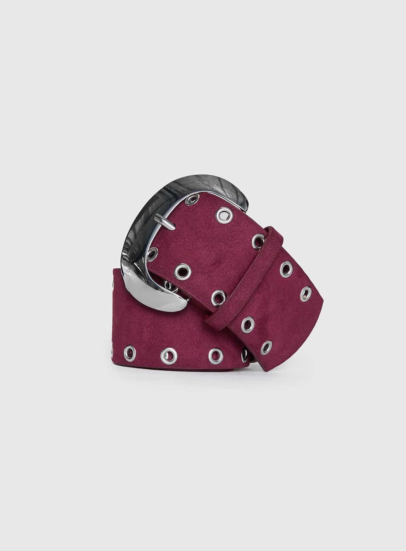 Alternative view of Captain Faux Suede Belt Red / Silver