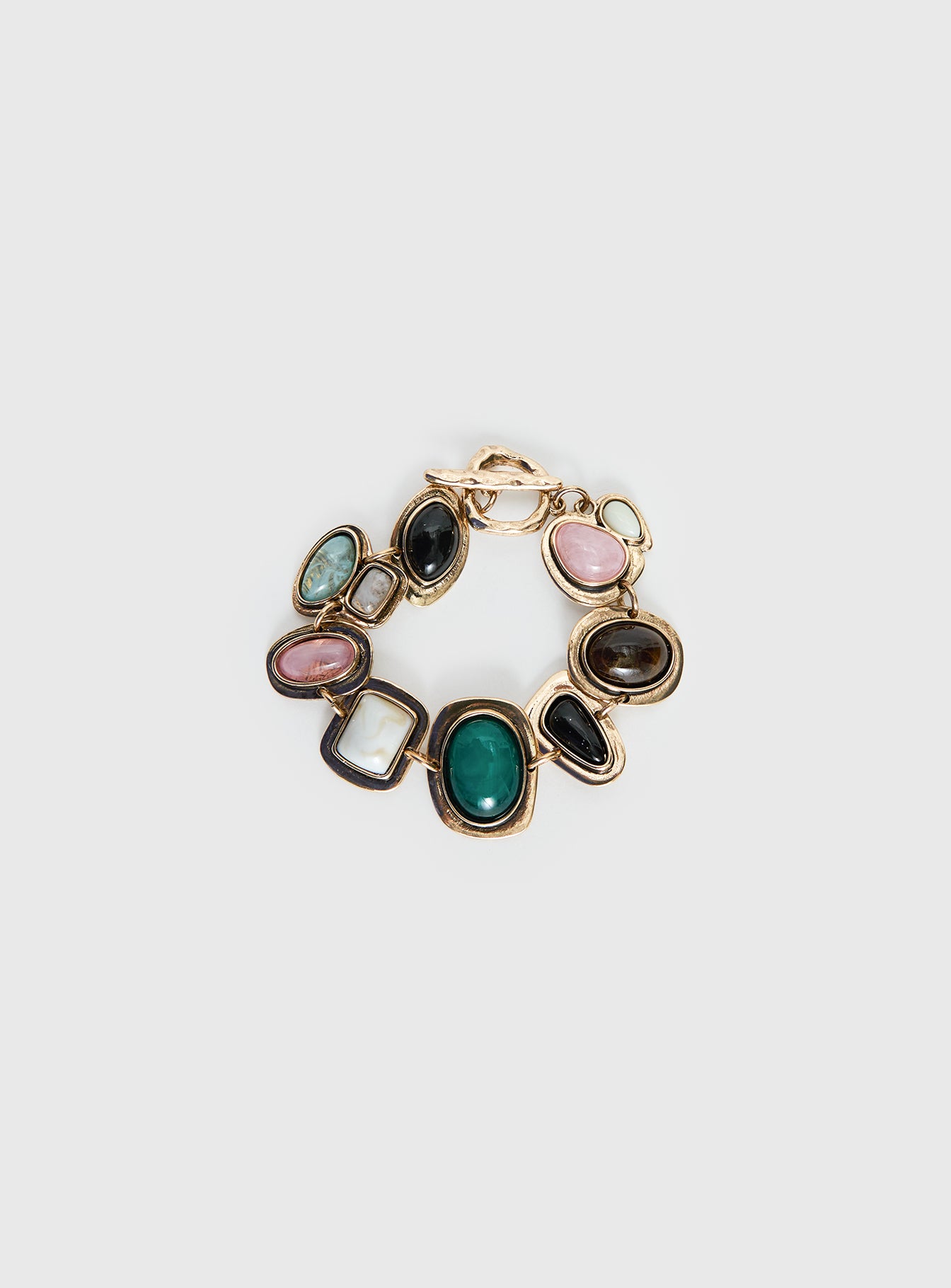 Alternative view of Jazlyn Stone Bracelet Gold / Pink