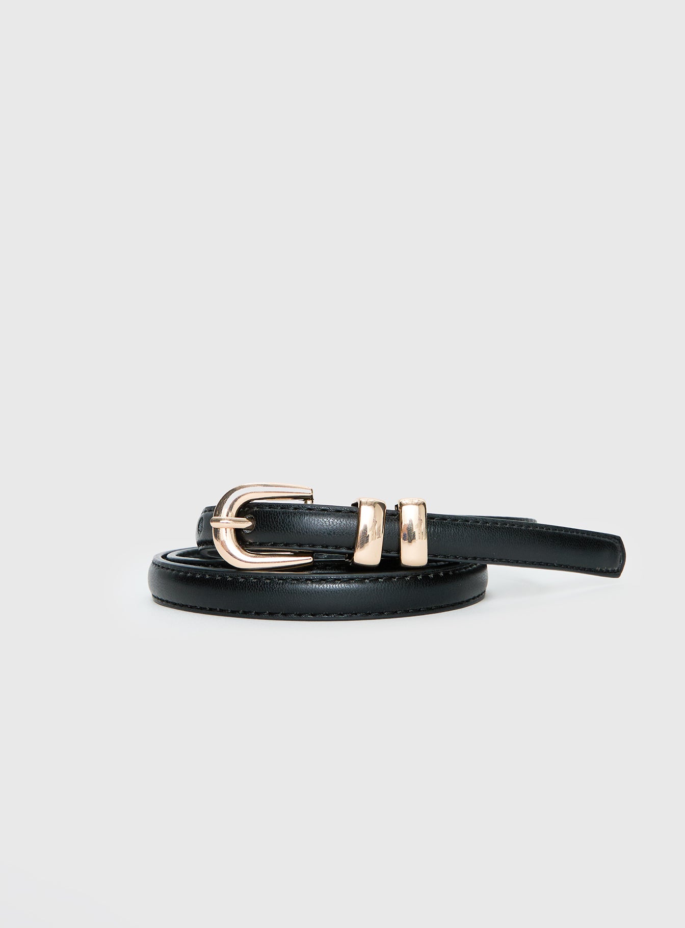 Alternative view of Antilles Faux Leather Micro Belt Black / Gold