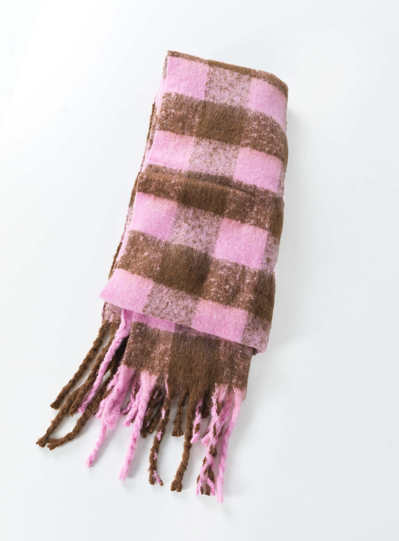 Alternative view of Piero Check Scarf Pink / Brown