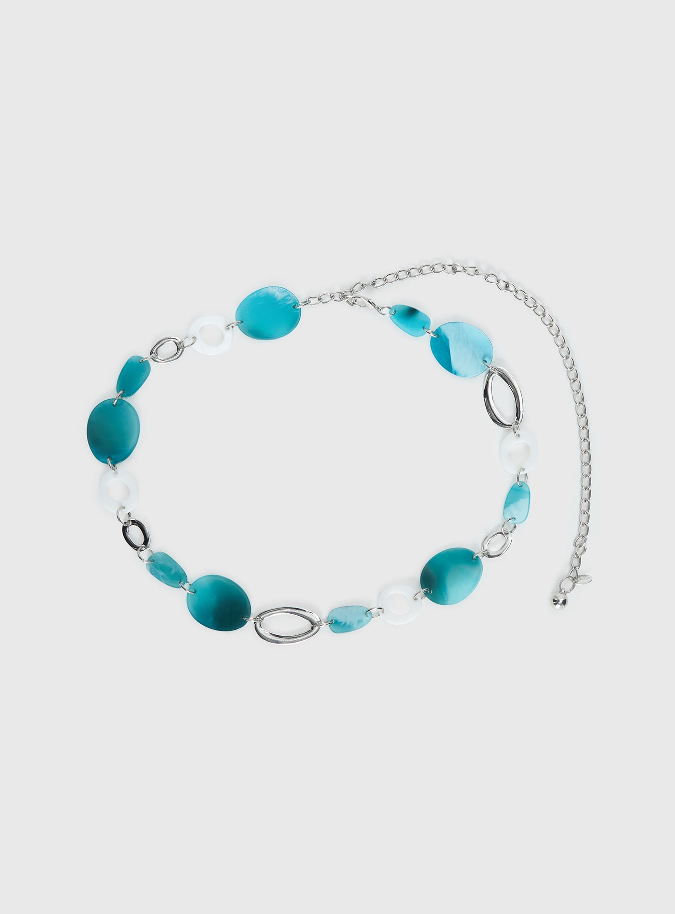 Alternative view of Felon Beaded Chain Belt Blue / Silver