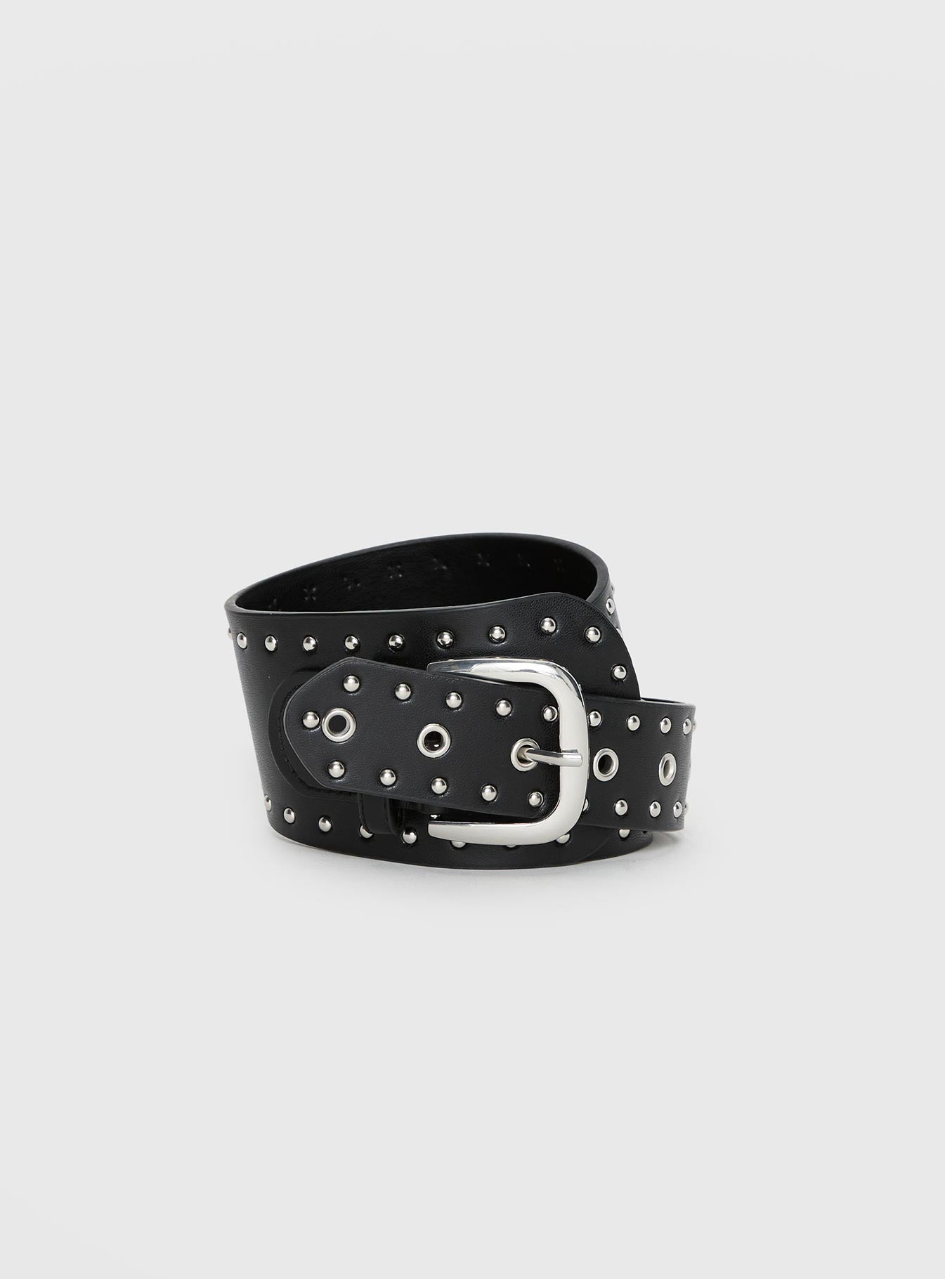 Alternative view of Main Thing Faux Leather Studded Belt Black / Silver
