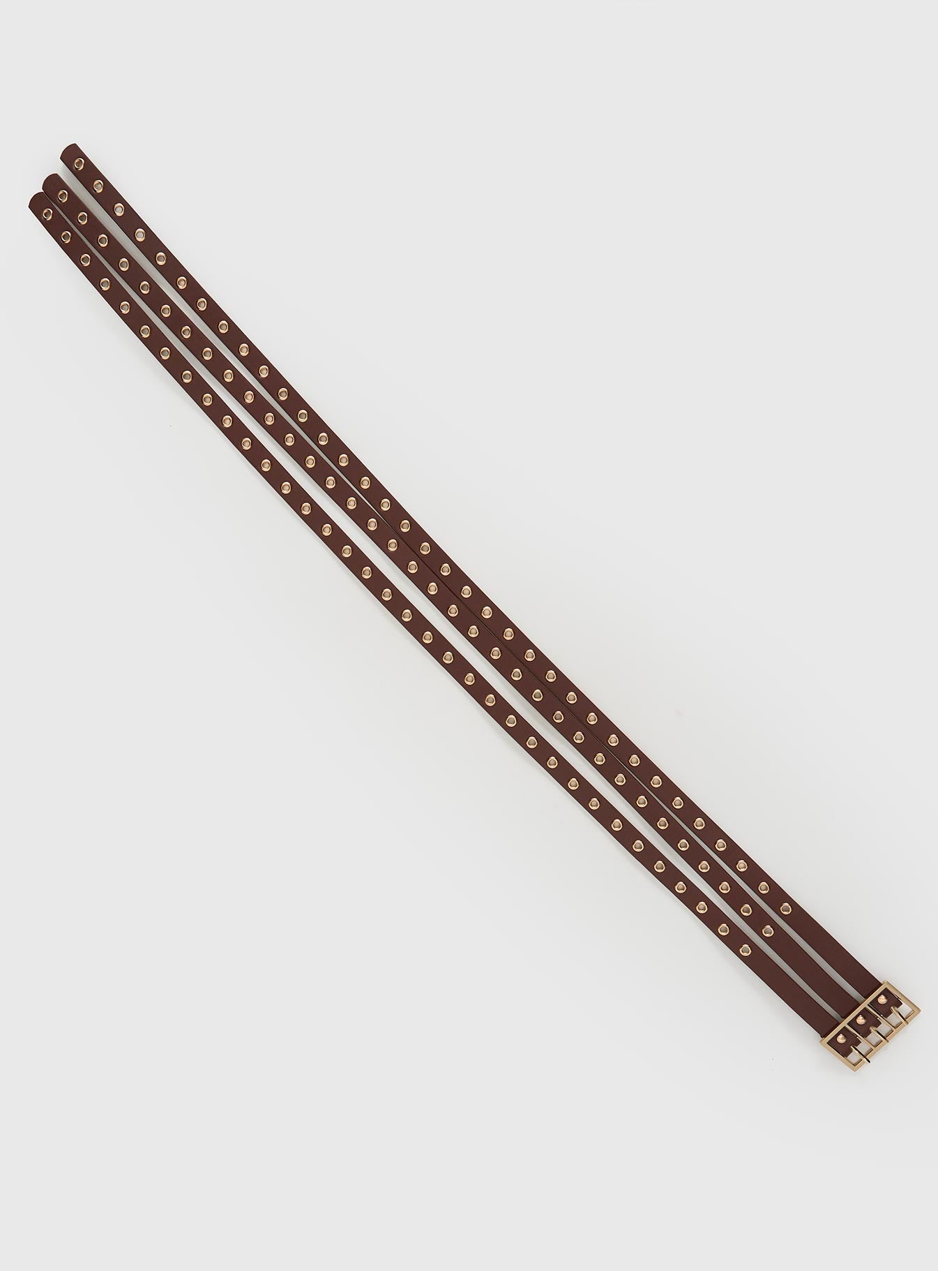 Alternative view of Dusk Dipped Layered Belt Brown / Gold