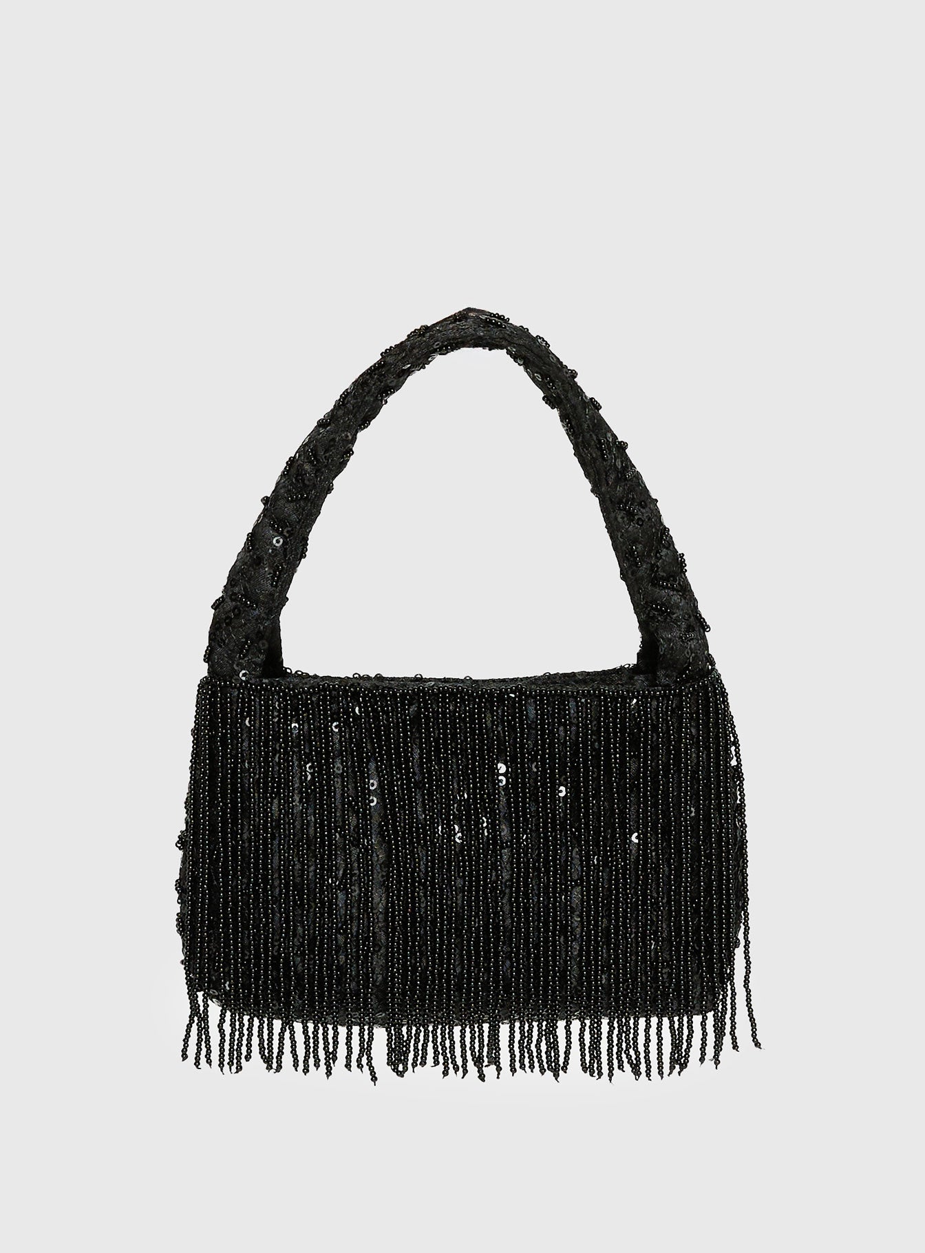 Alternative view of Kiss Goodbye Beaded Tassel Bag Black