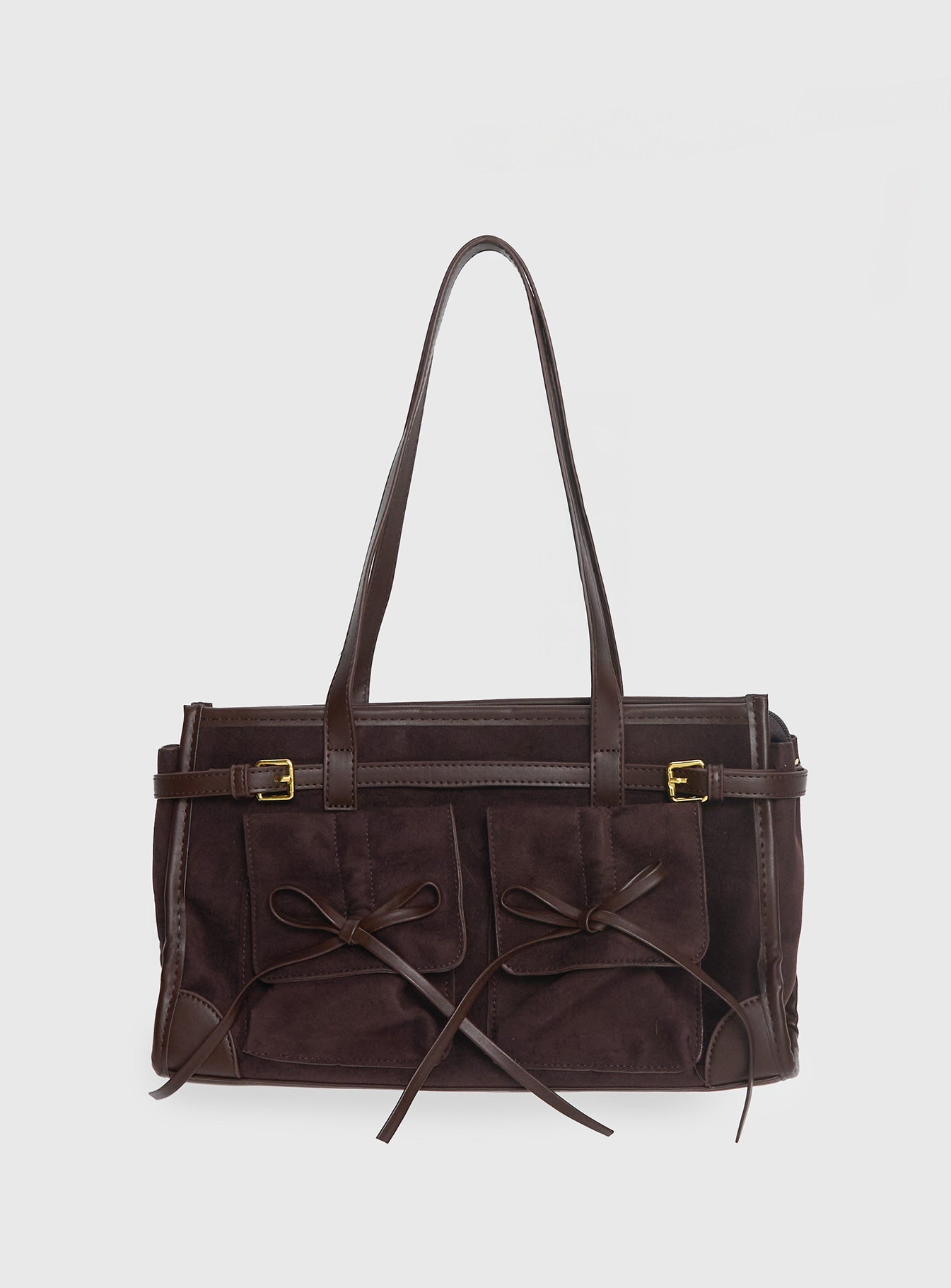 Alternative view of Beaming Bow Detail Shoulder Bag Brown