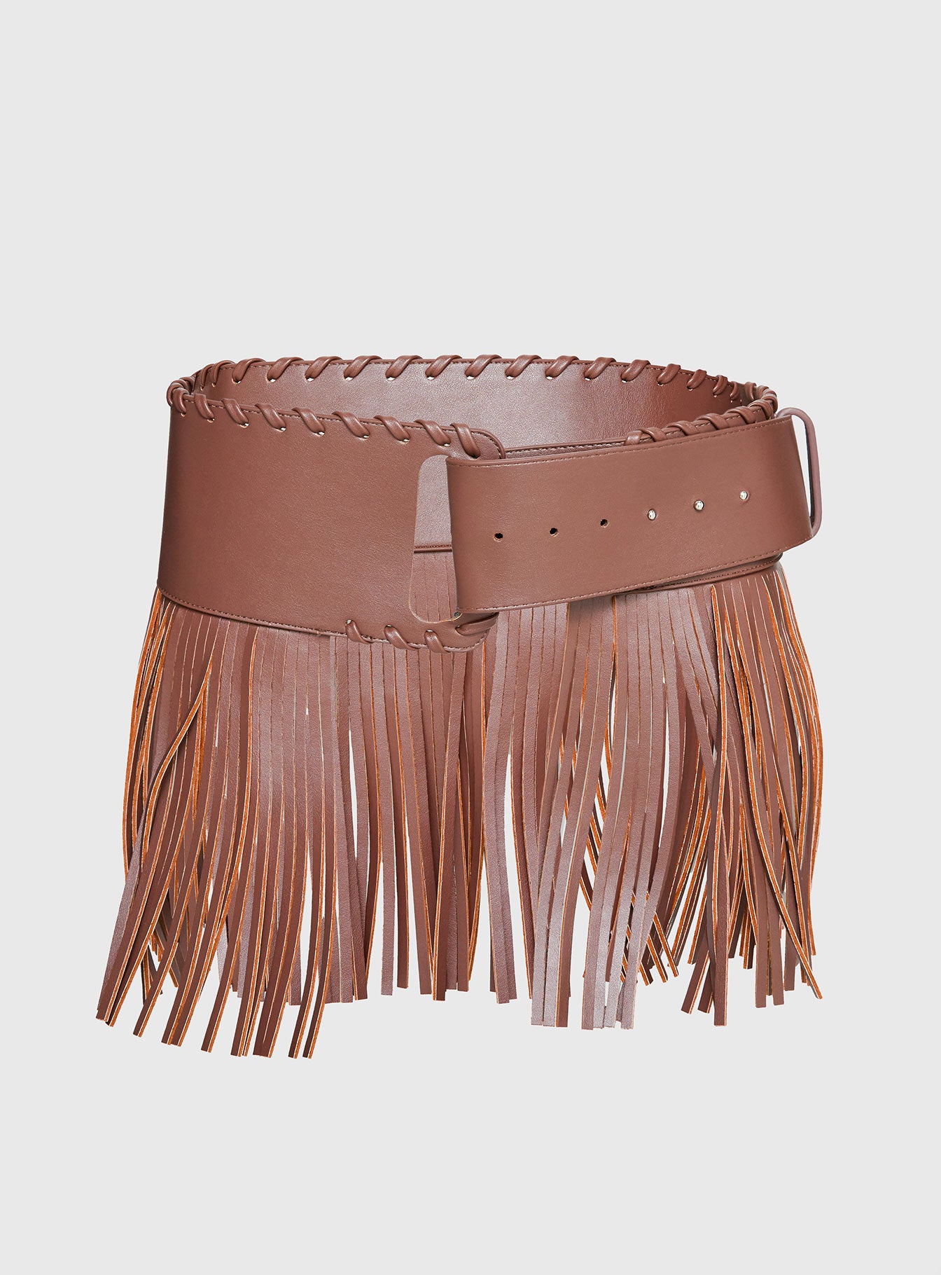Halycon Whipstitch Tassel Belt Brown - Image 2