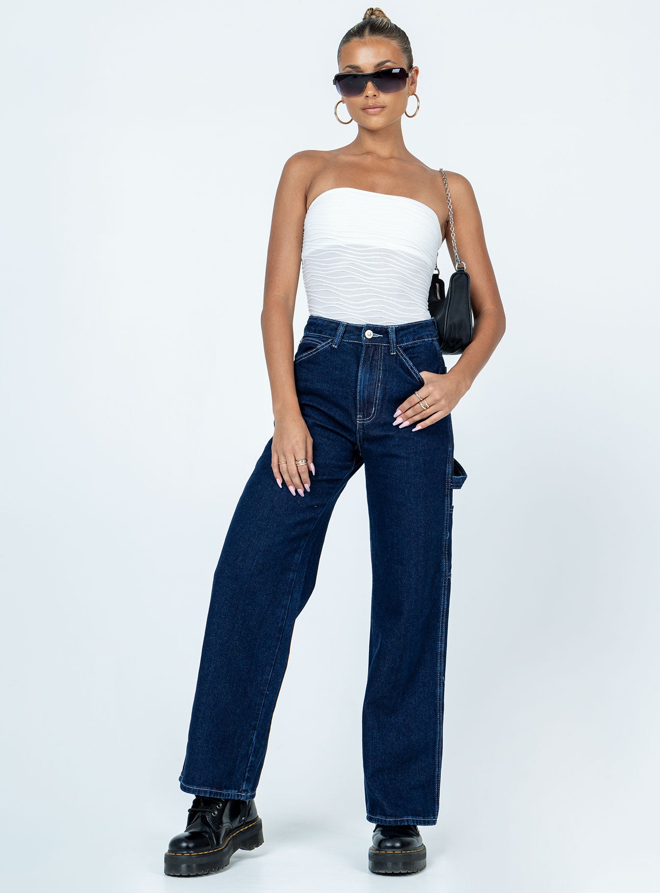 Makena Strapless Bodysuit White - Image 3