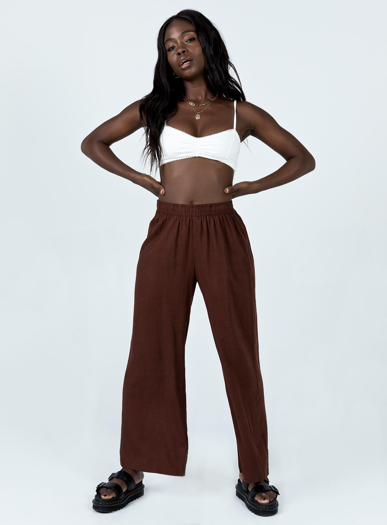 Alternative view of Louis Linen Blend Pants Brown