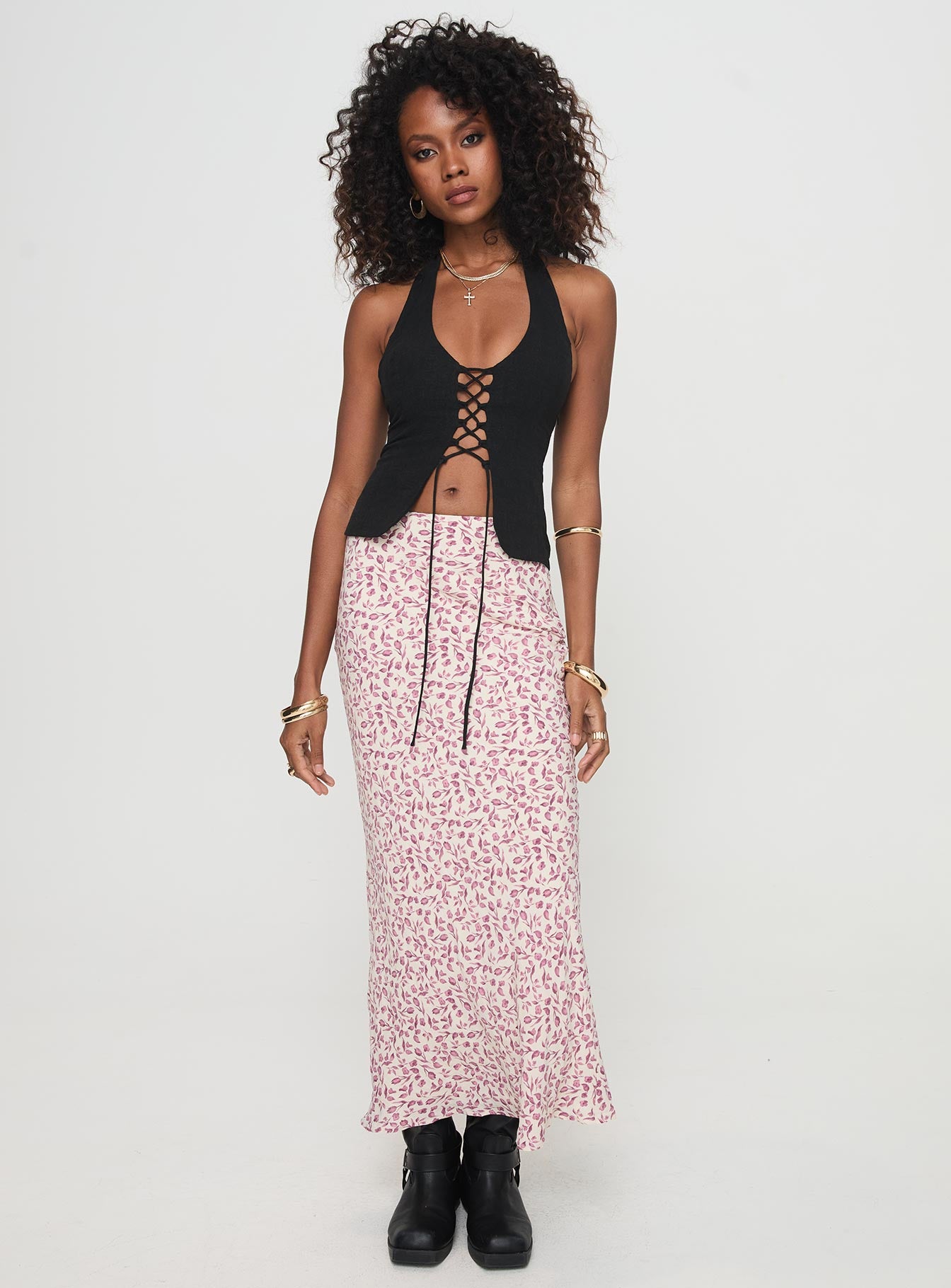 Alternative view of Mariposa Maxi Skirt Beige Floral