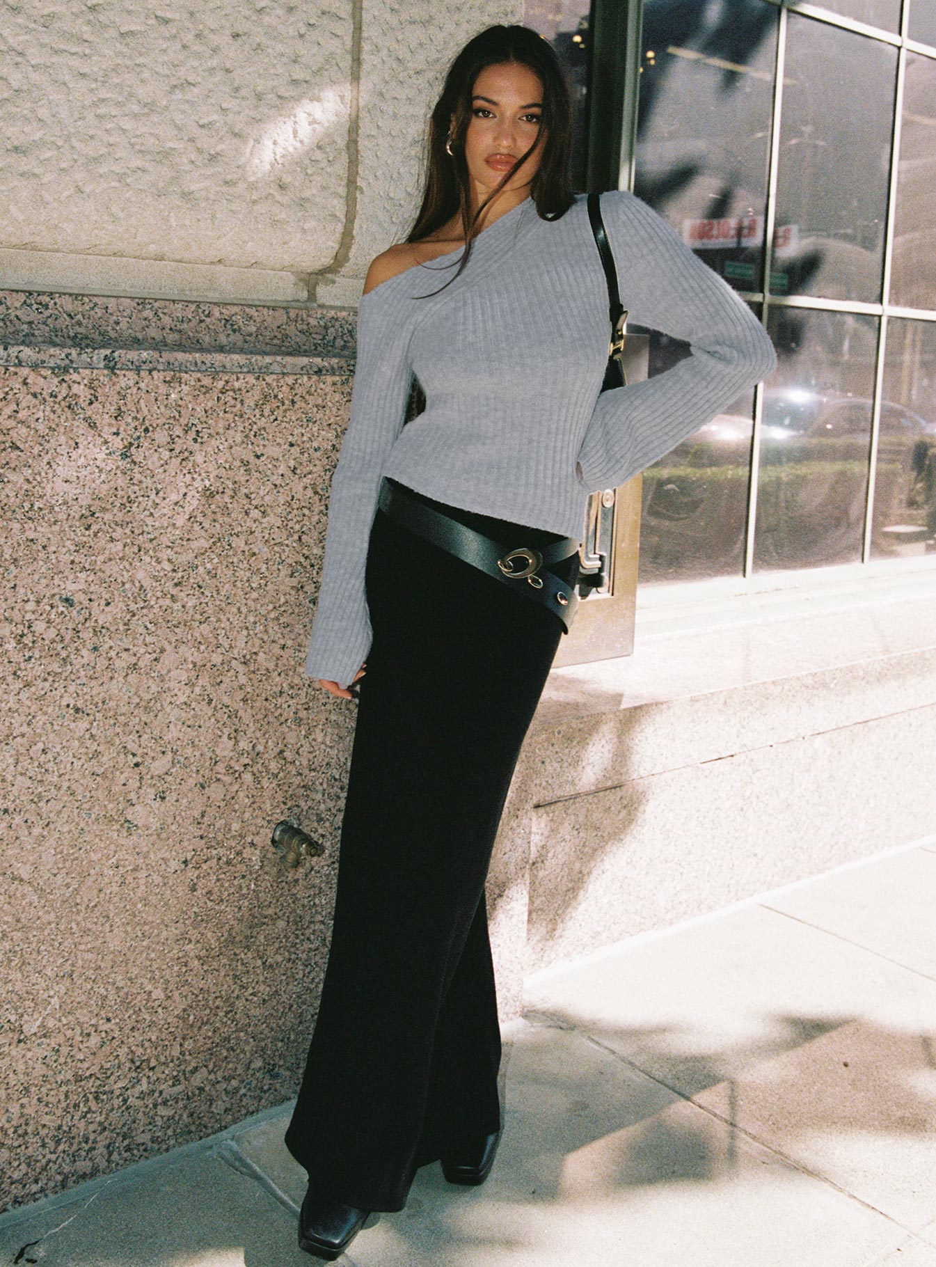 Alternative view of Phillips Cold Shoulder Sweater Grey