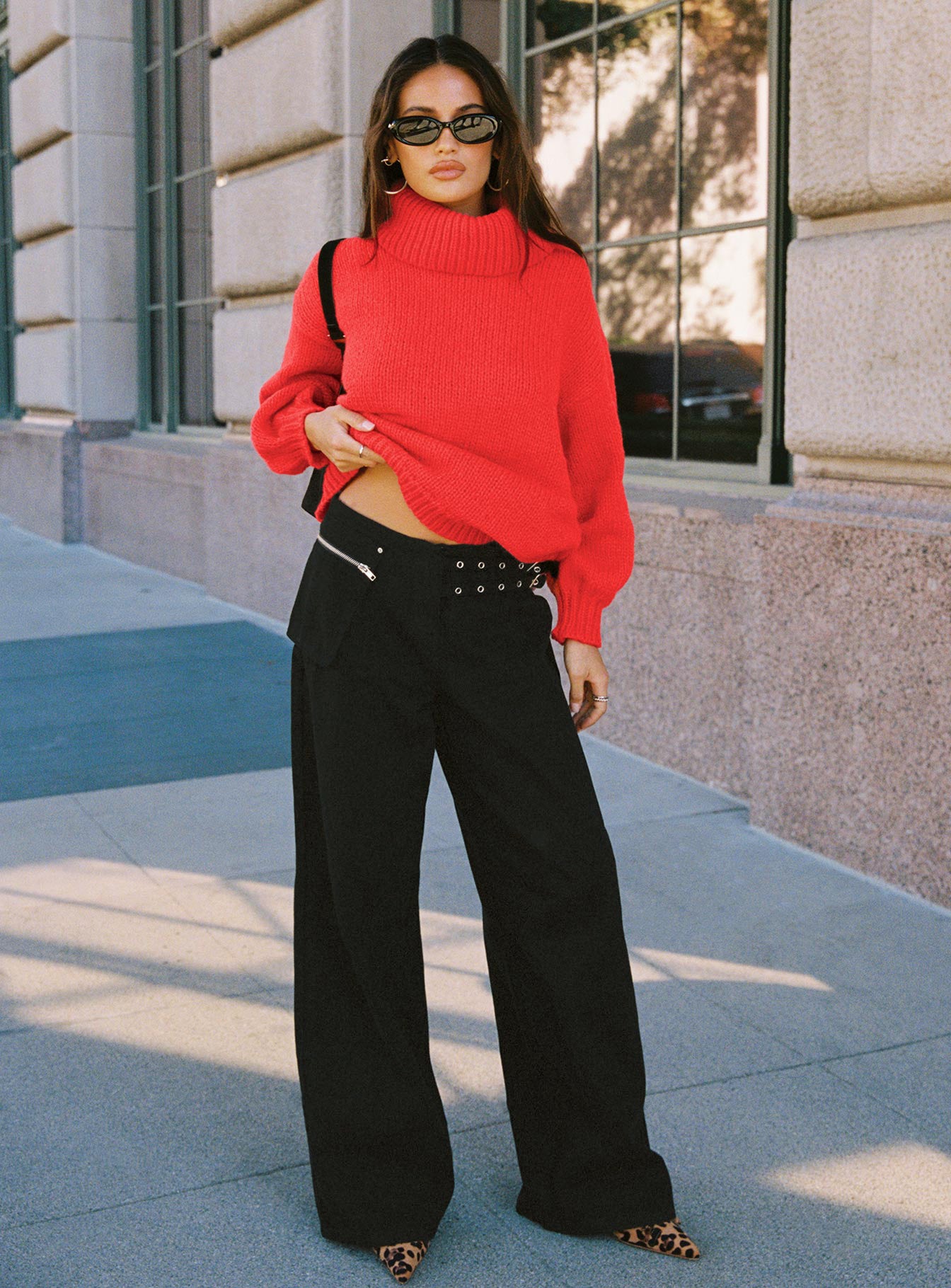 Alternative view of Let Love In Knit Sweater Red