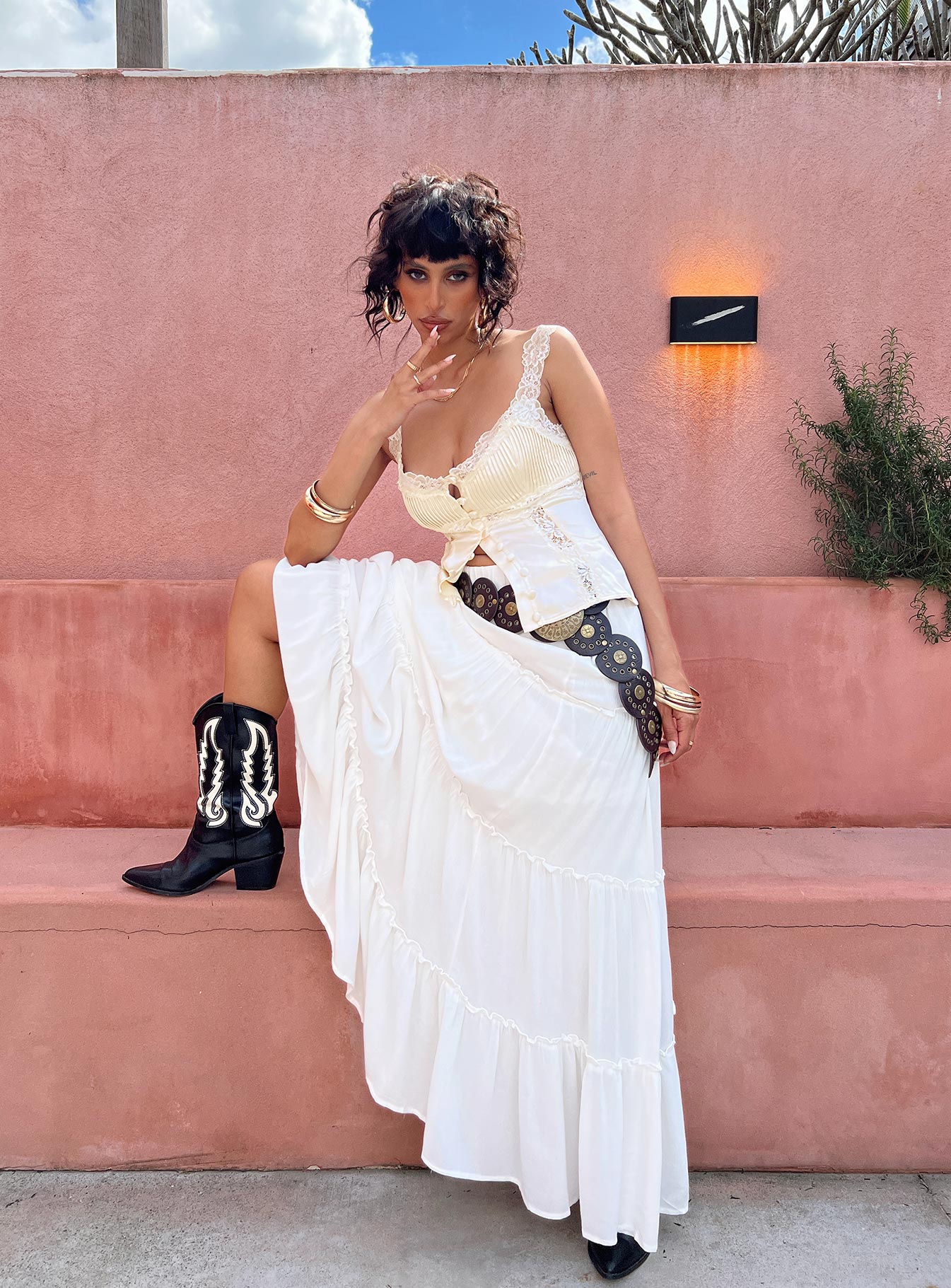 Alternative view of Miriah Maxi Skirt White Petite