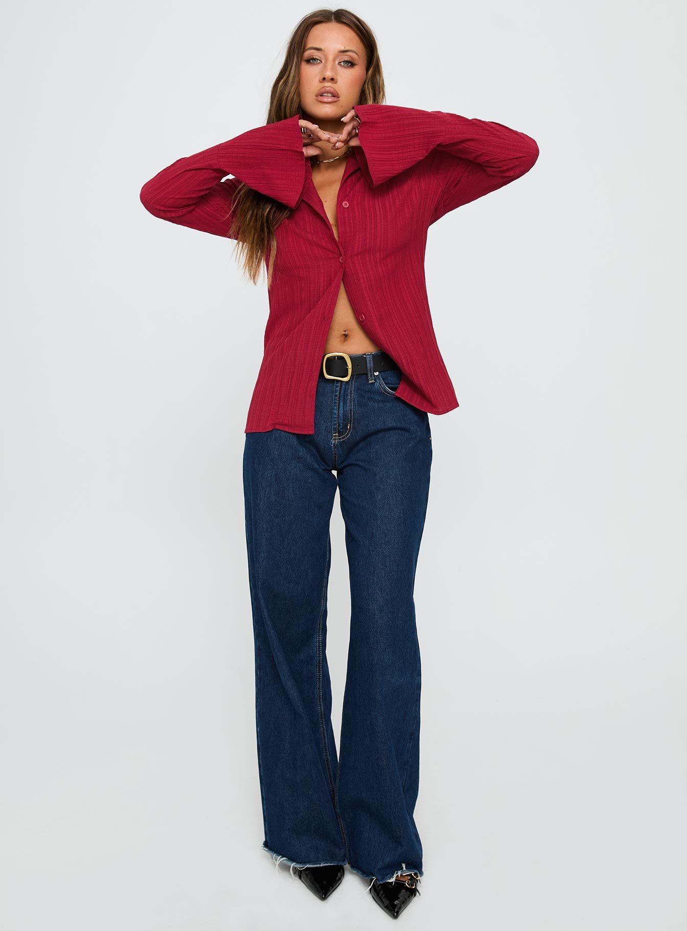 Alternative view of Beatris Long Sleeve Top Red