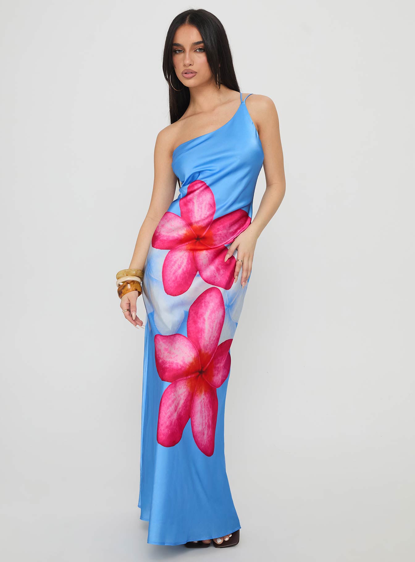 Alternative view of Meilana One Shoulder Maxi Dress Blue Floral