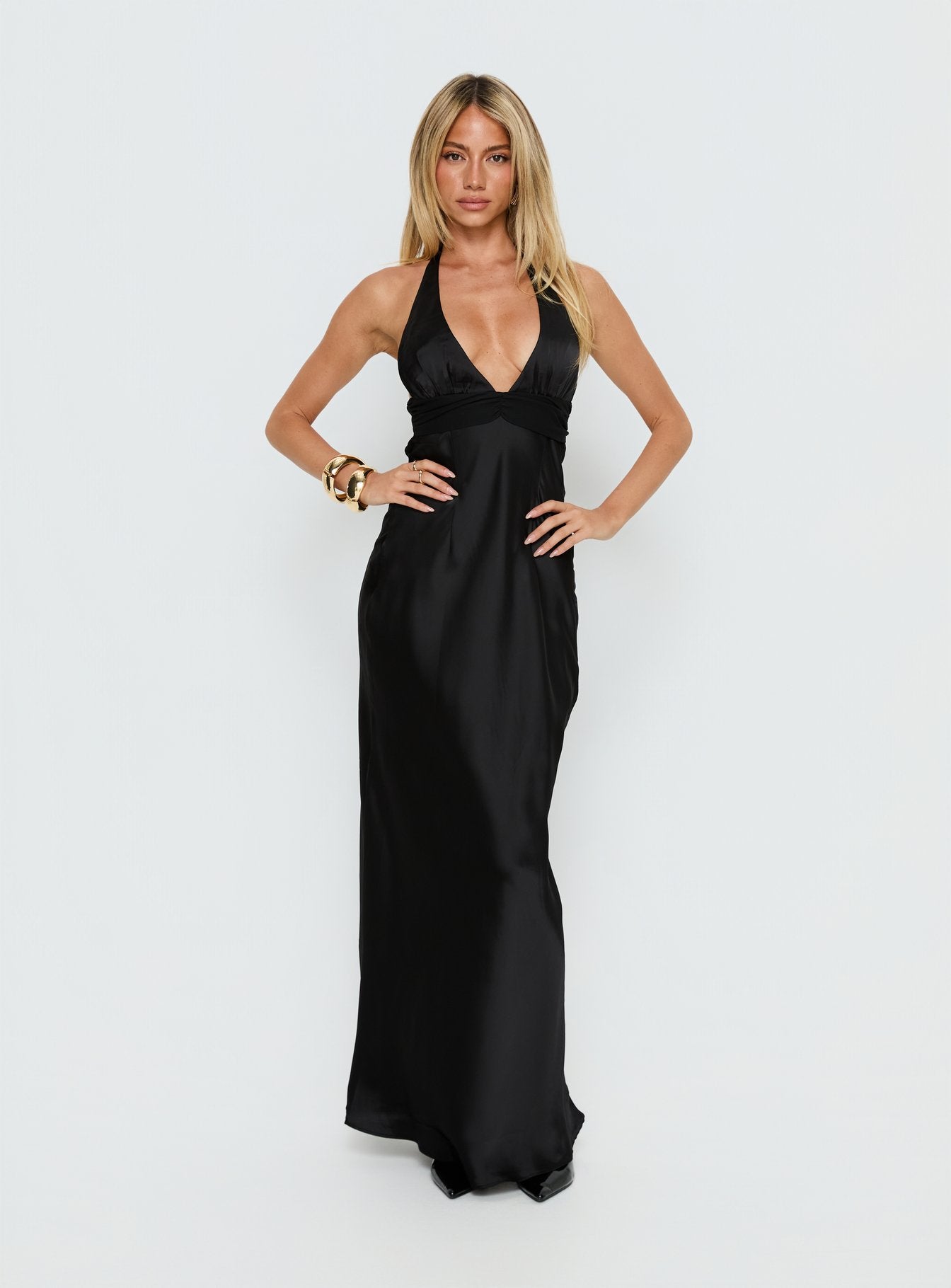 Alternative view of Odyssa Halter Maxi Dress Black