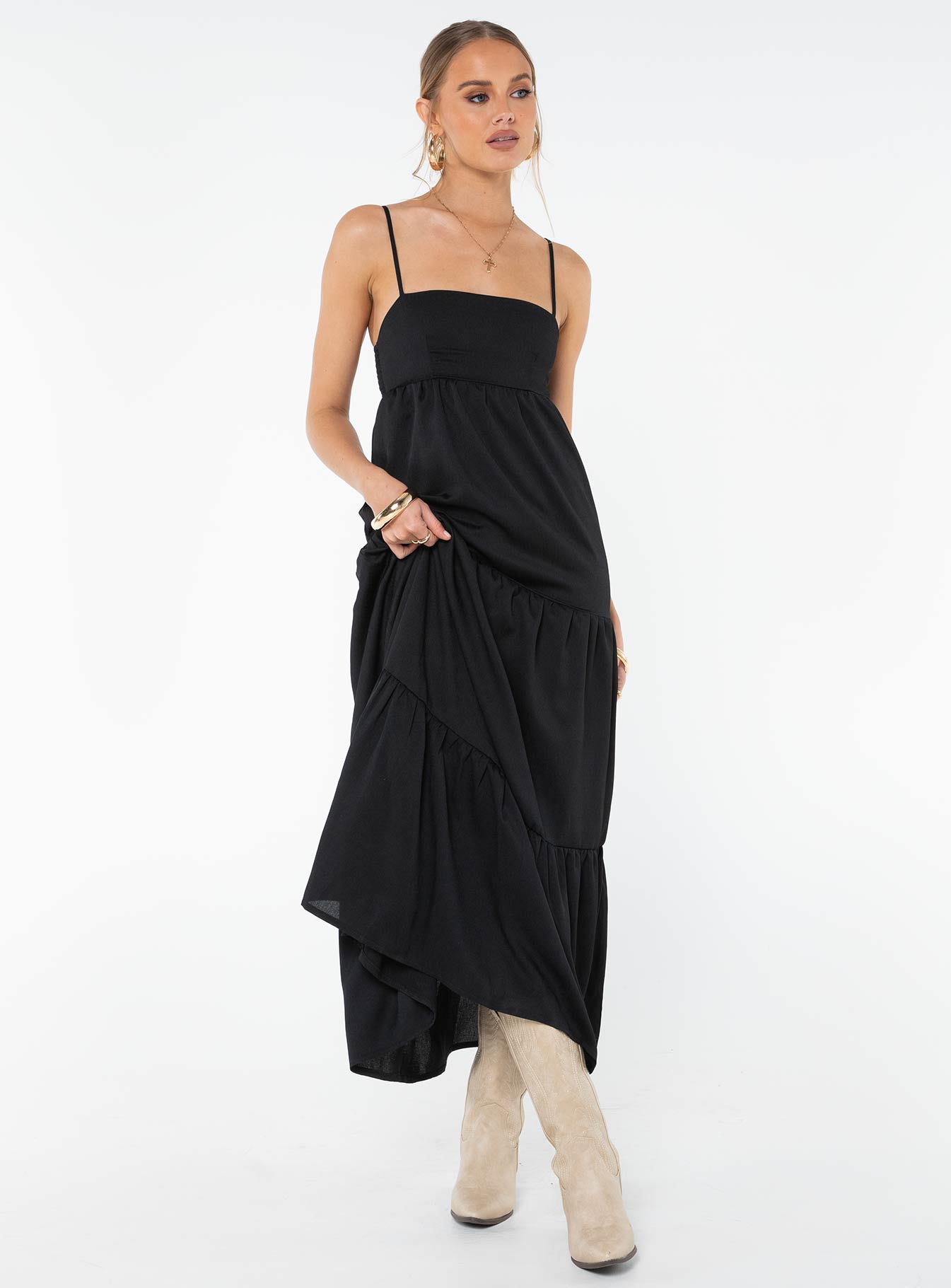 Dunster Maxi Dress Black - Image 3
