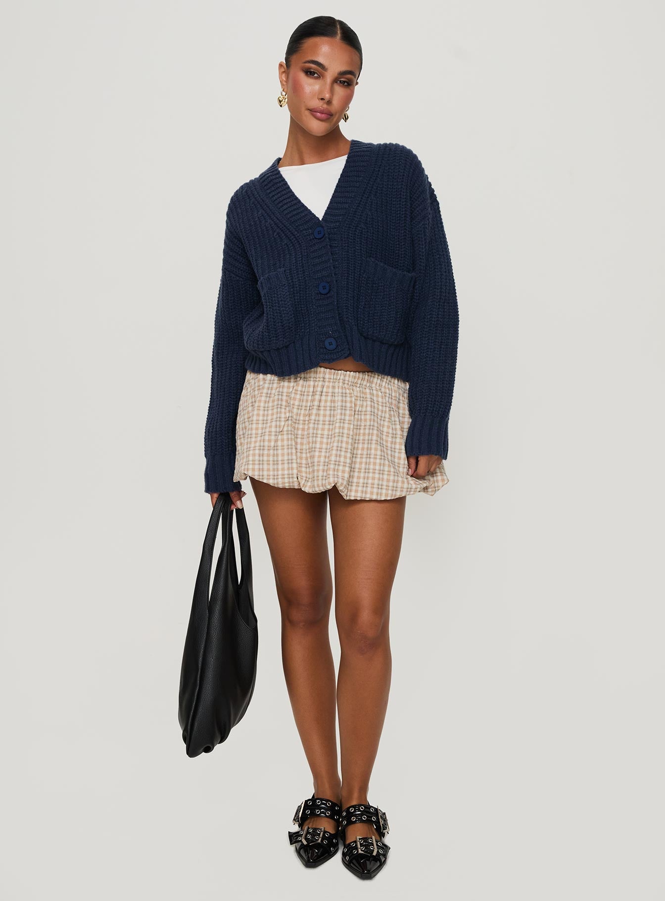 Alternative view of Osias Cable Knit Cardigan Navy