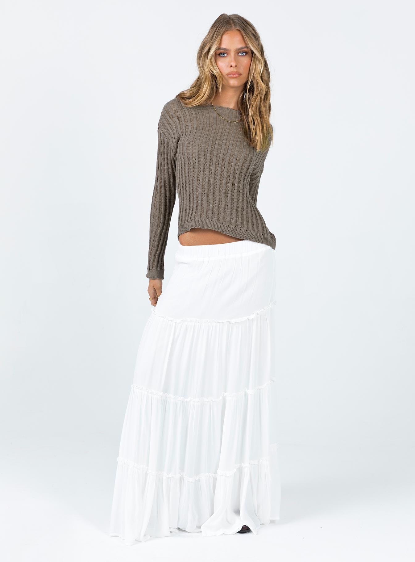 Alternative view of Miriah Maxi Skirt White