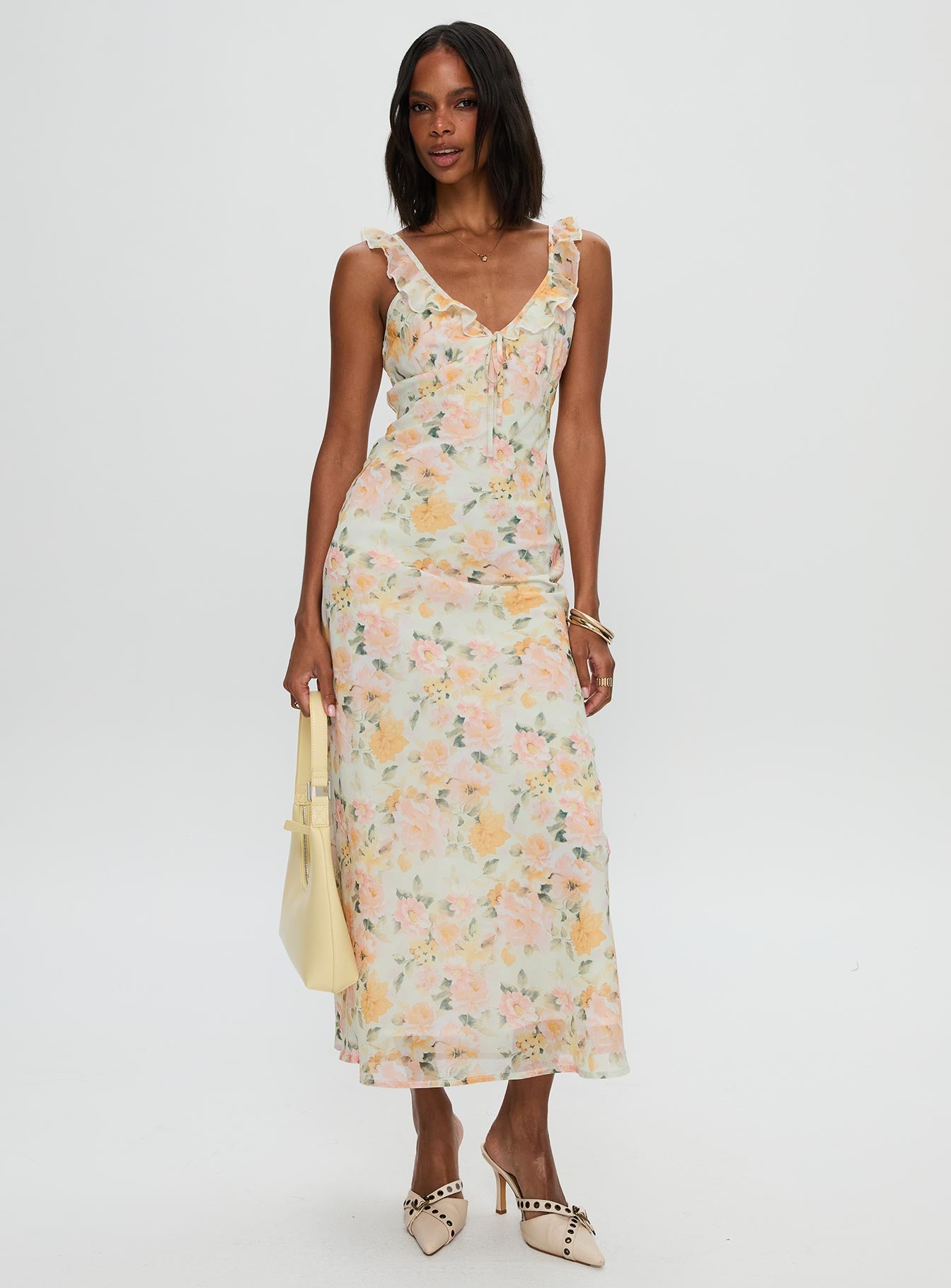 On A Wave Frill Detail Maxi Dress Multi - Image 2