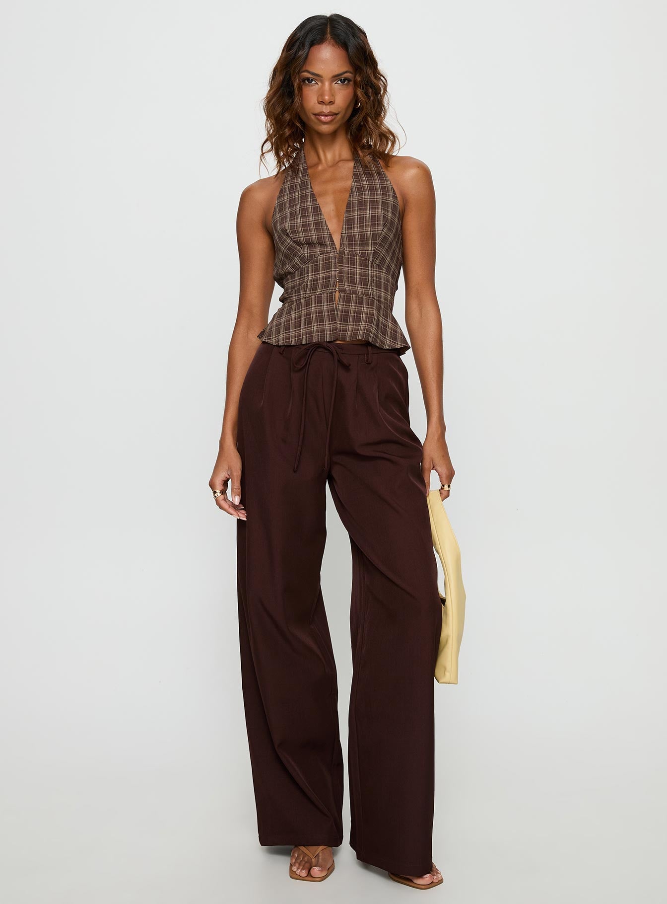 Alternative view of Pleasing Top Brown Check