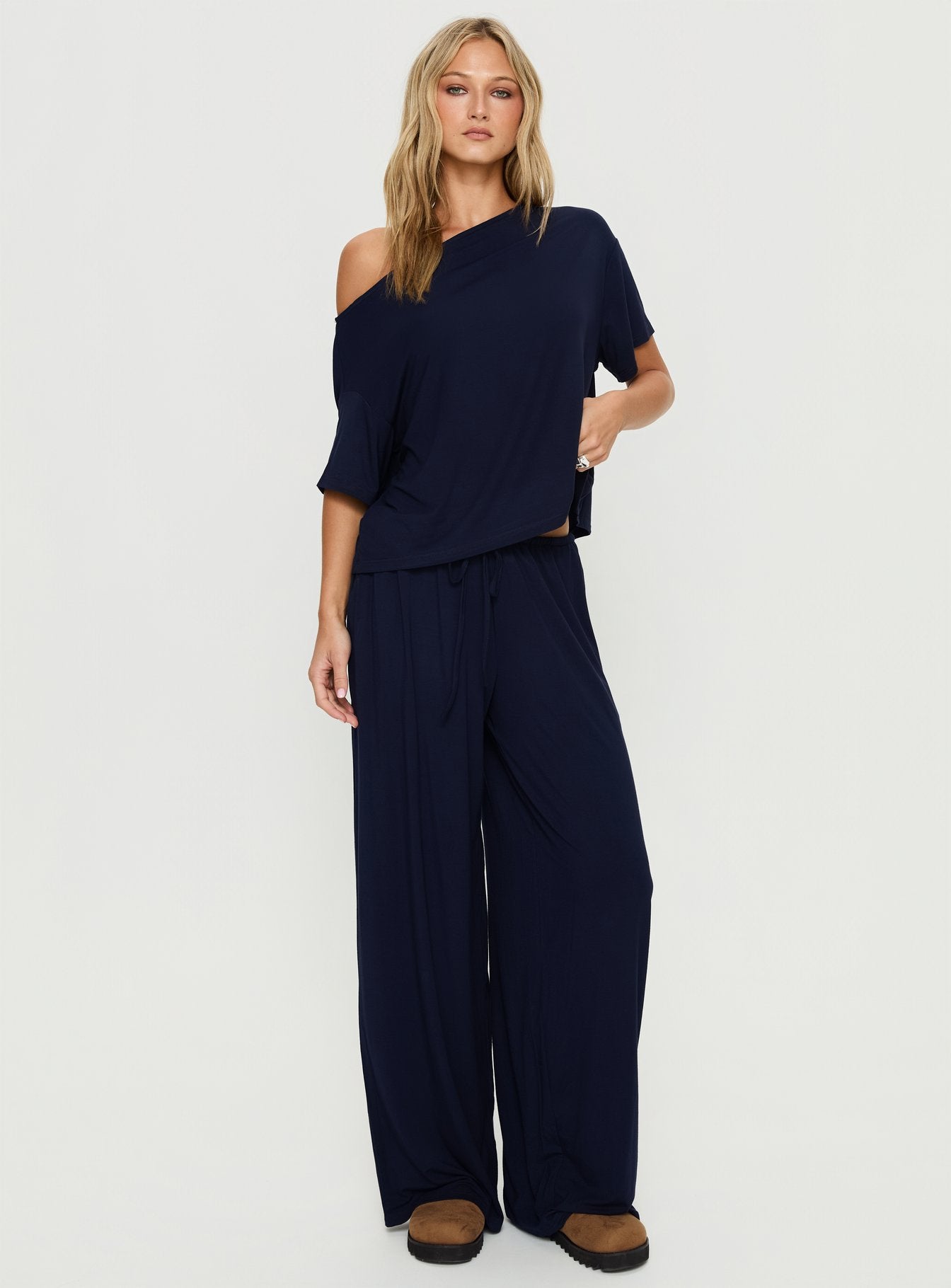 Cozy Hour Sleep Relaxed Pants Navy - Image 3