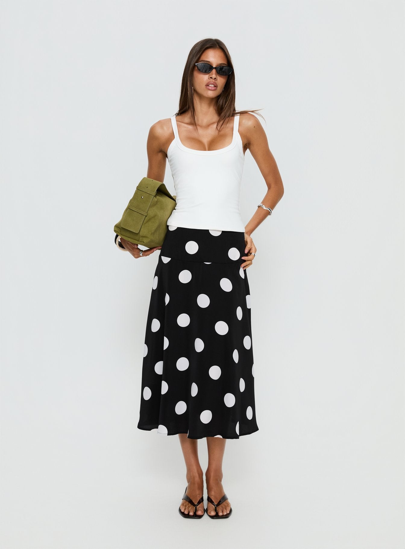 Picture It Midi Skirt Black Polka Dot - Image 3