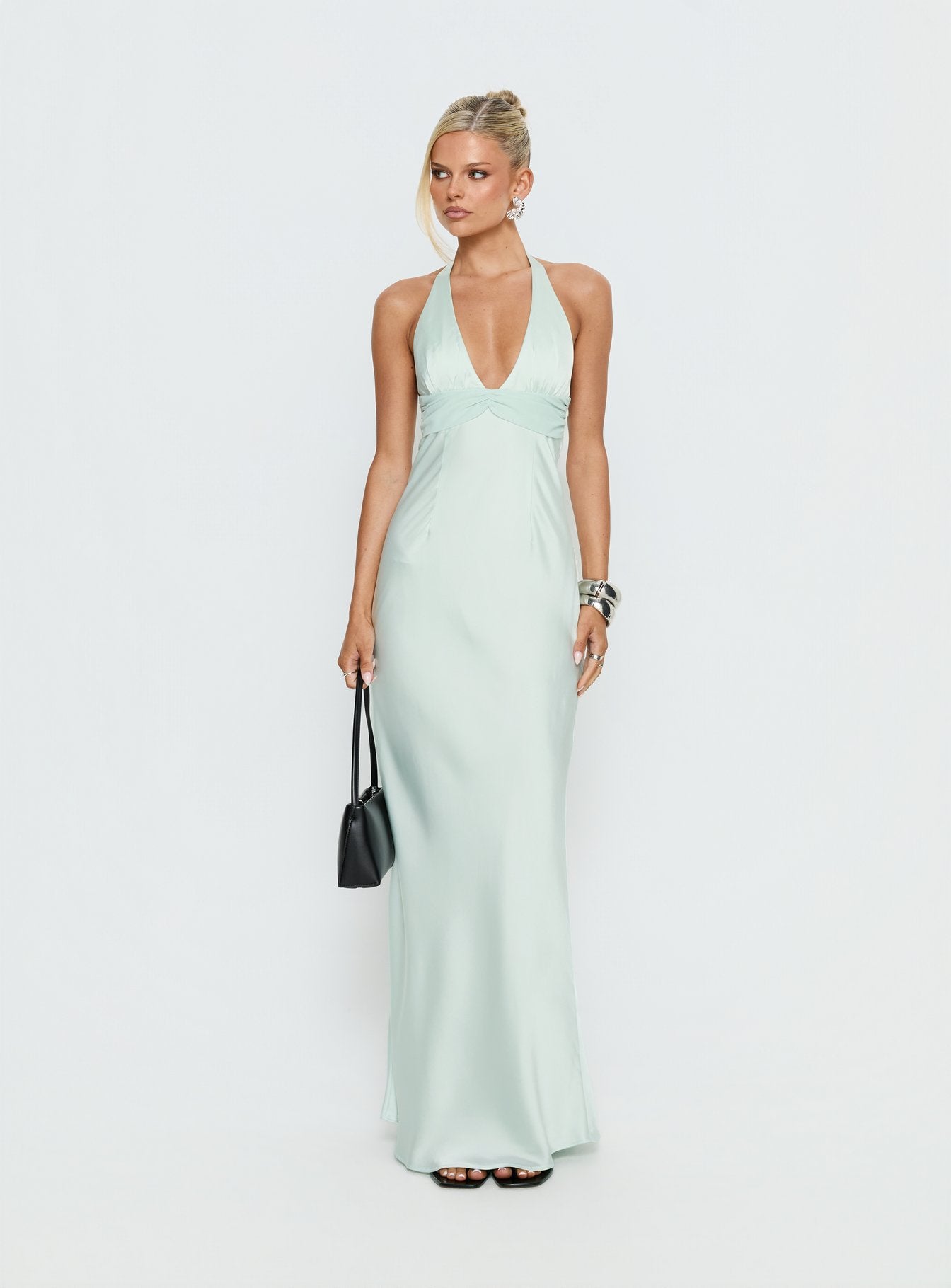 Odyssa Halter Maxi Dress Mint Green - Image 3