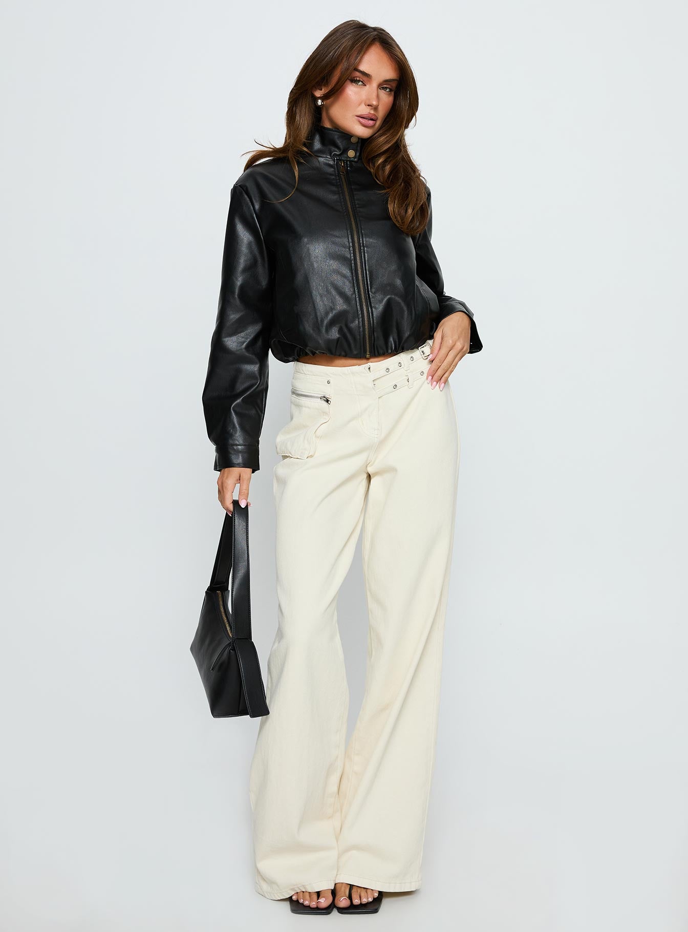 Alternative view of Monay Faux Leather Jacket Black