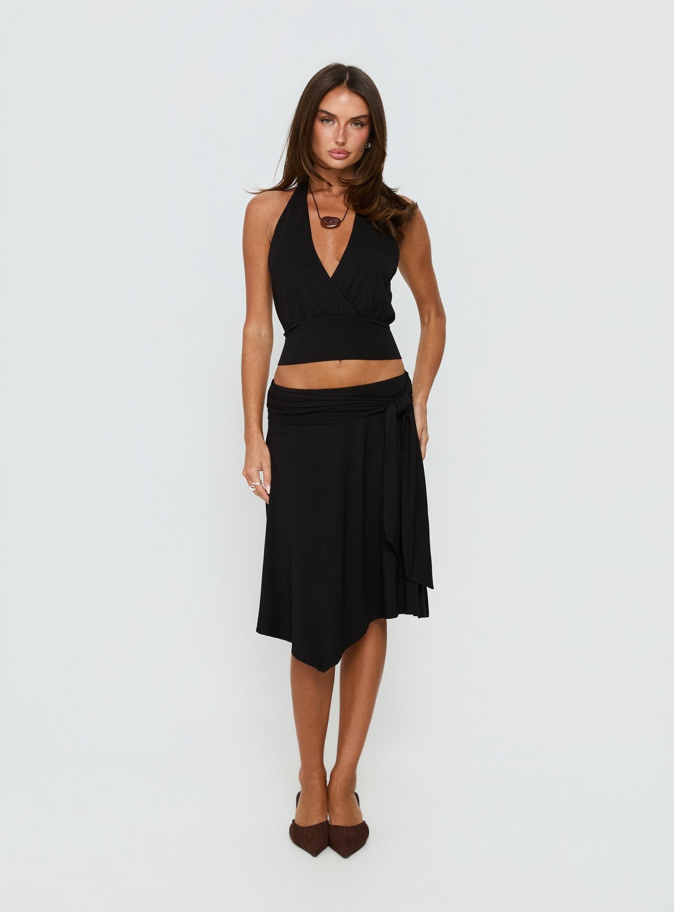 Arabele Halter Wrap Top Black - Image 3