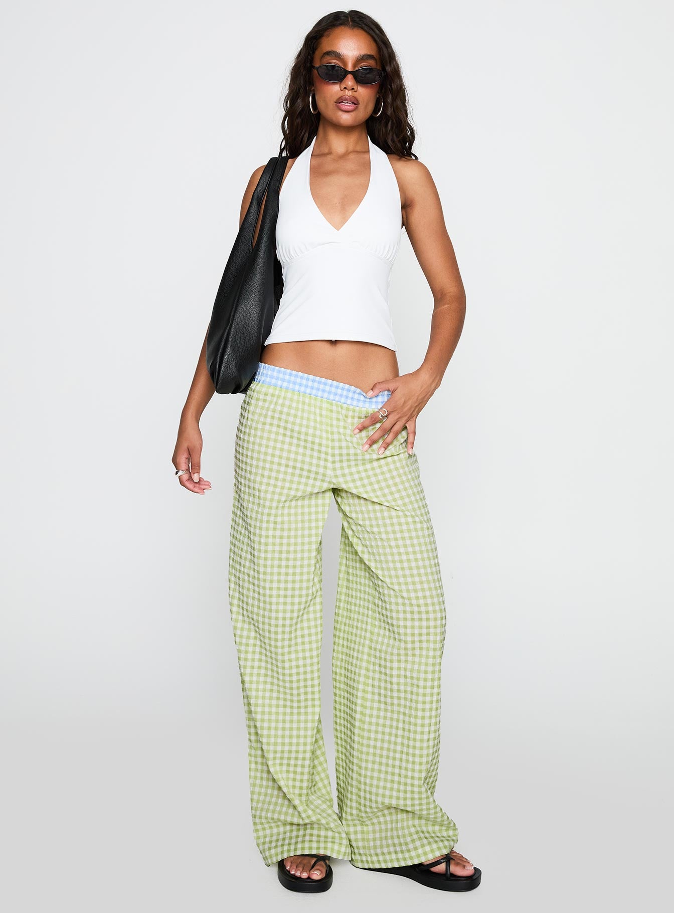Alternative view of Neevie Wide Leg Pants Green