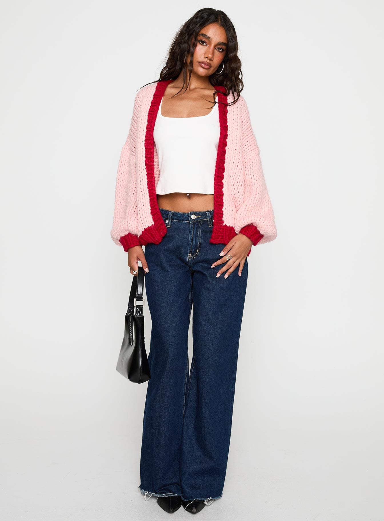 Alternative view of Lester Knit Cardigan Pink / Red