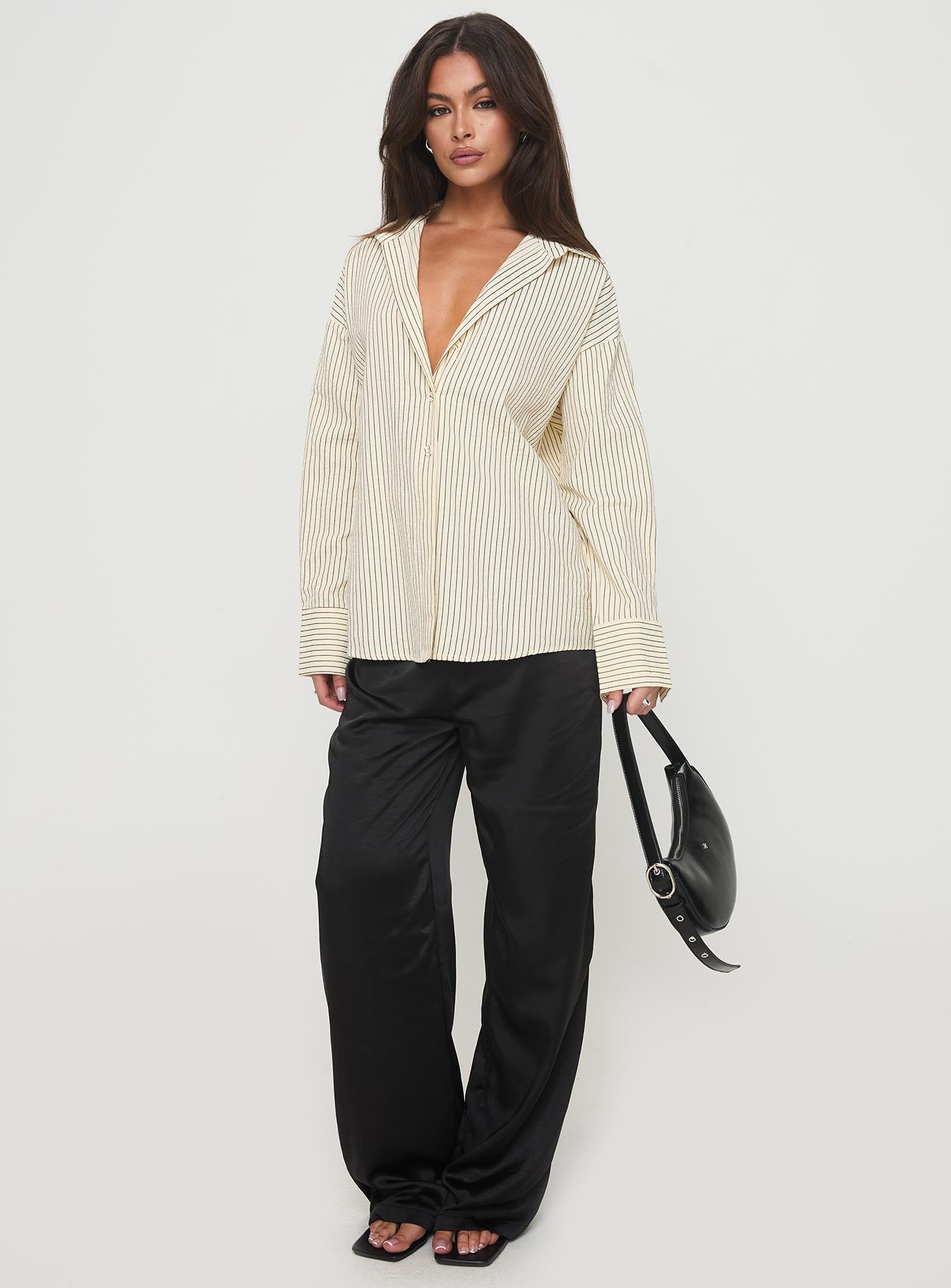 Mallin Shirt Cream/Brown Stripe - Image 3