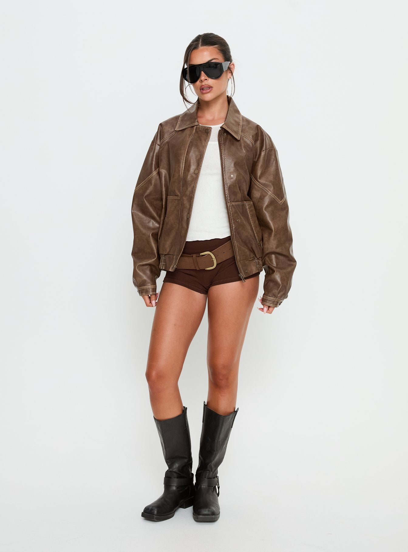 Alternative view of Jaxton Faux Leather Jacket Light Brown