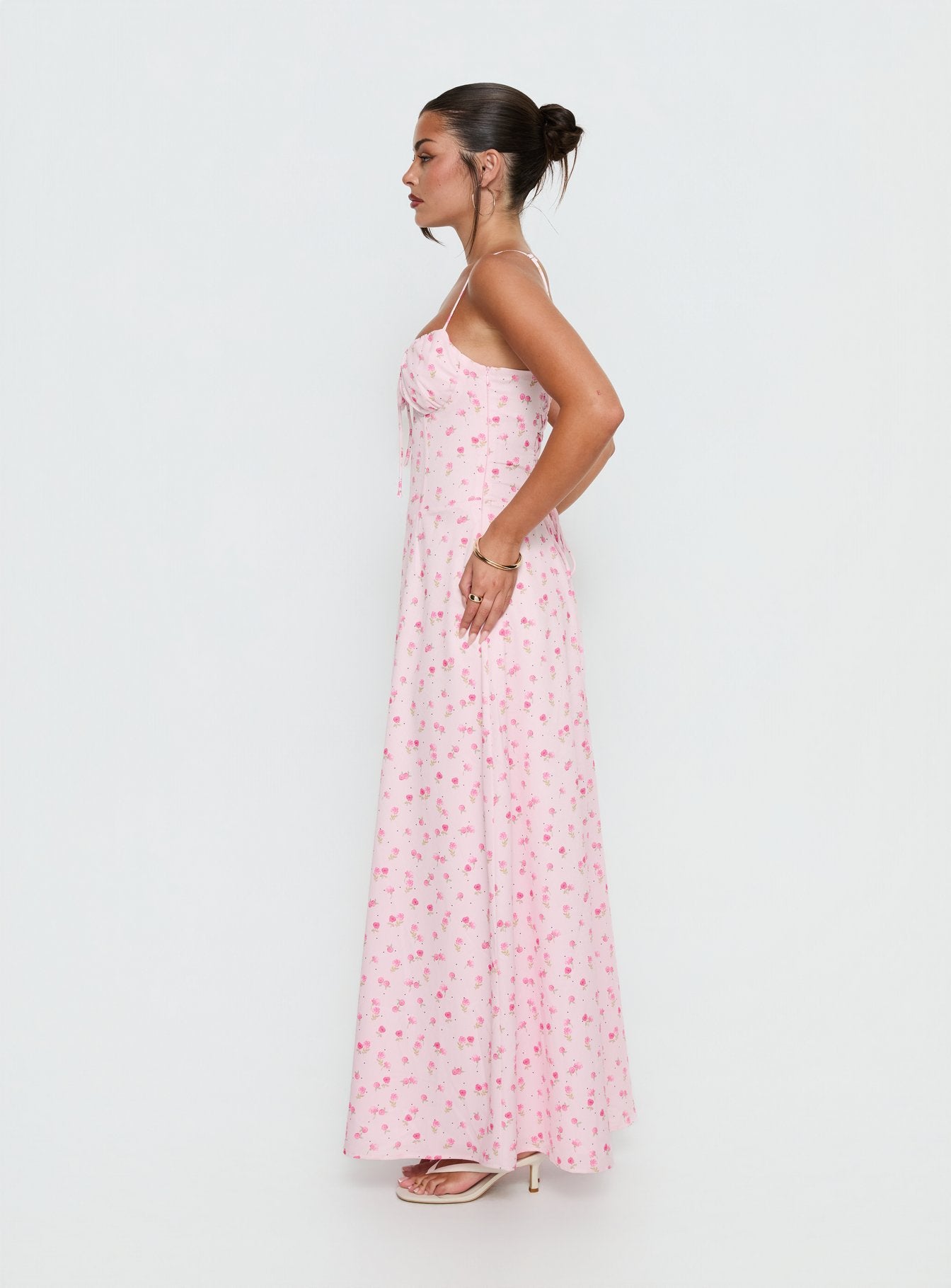 Members Only Maxi Dress Soft Pink Floral - Image 3