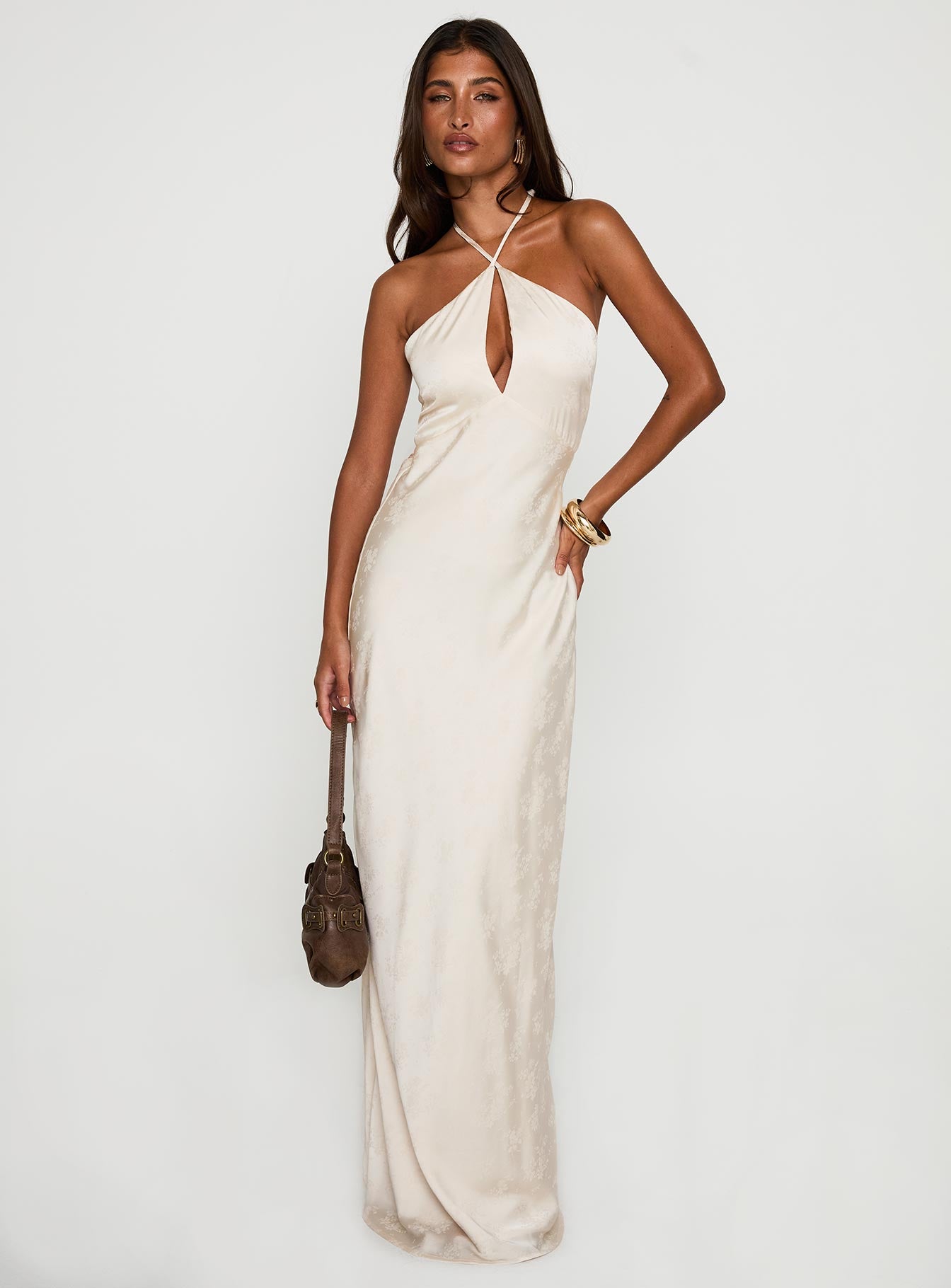 Alternative view of Limosina Halter Maxi Dress Champagne