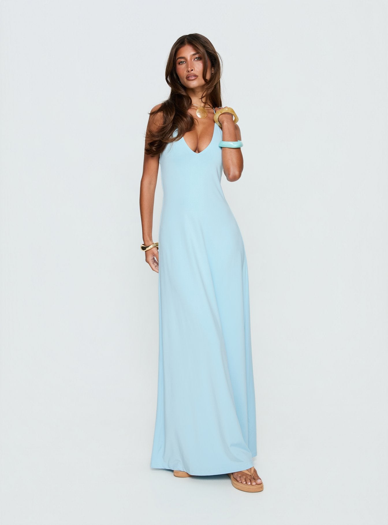 Alternative view of Palmas Halter Maxi Dress Baby Blue