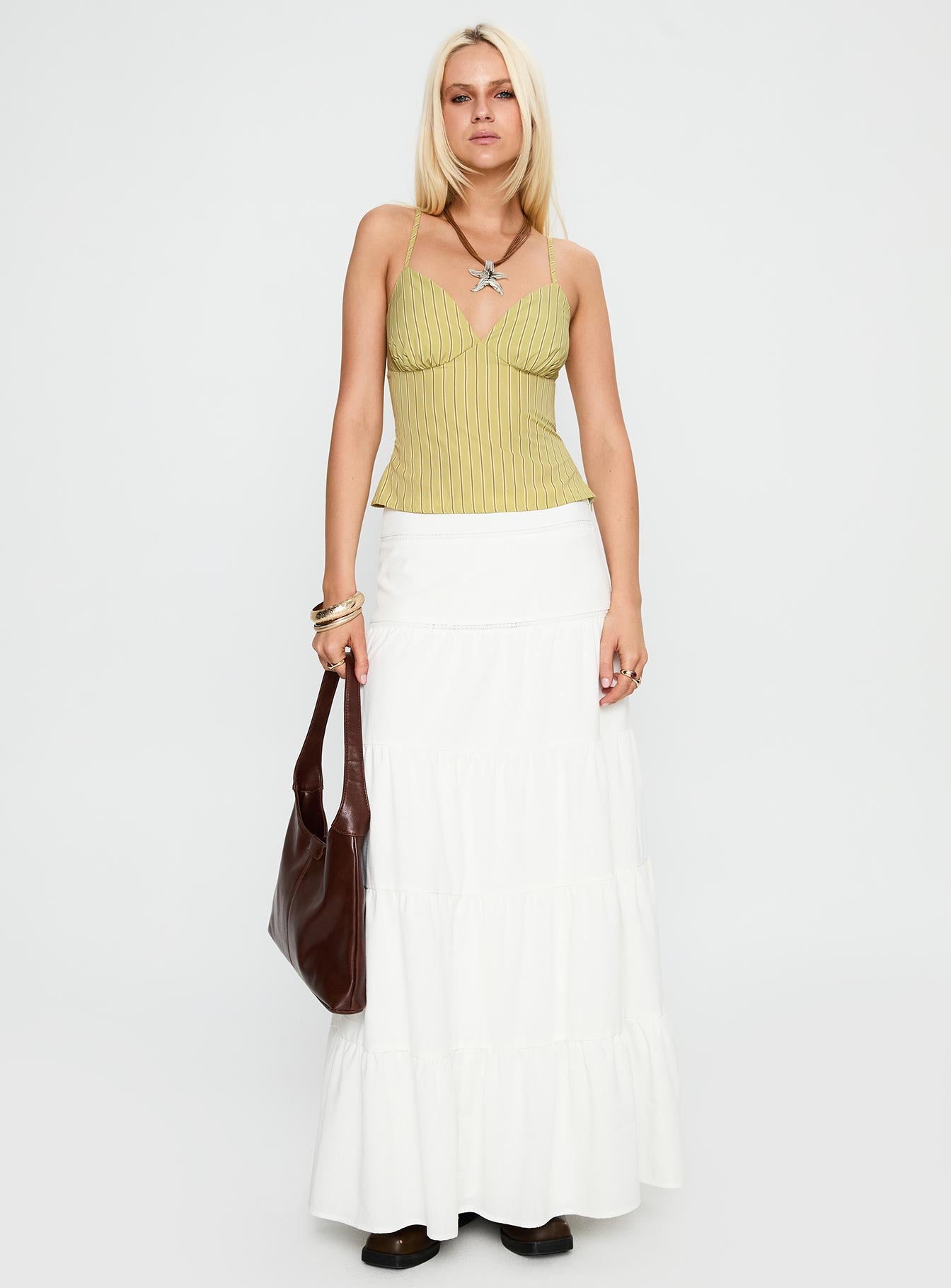 Lucky Babe Cami Top Sage Stripe - Image 3