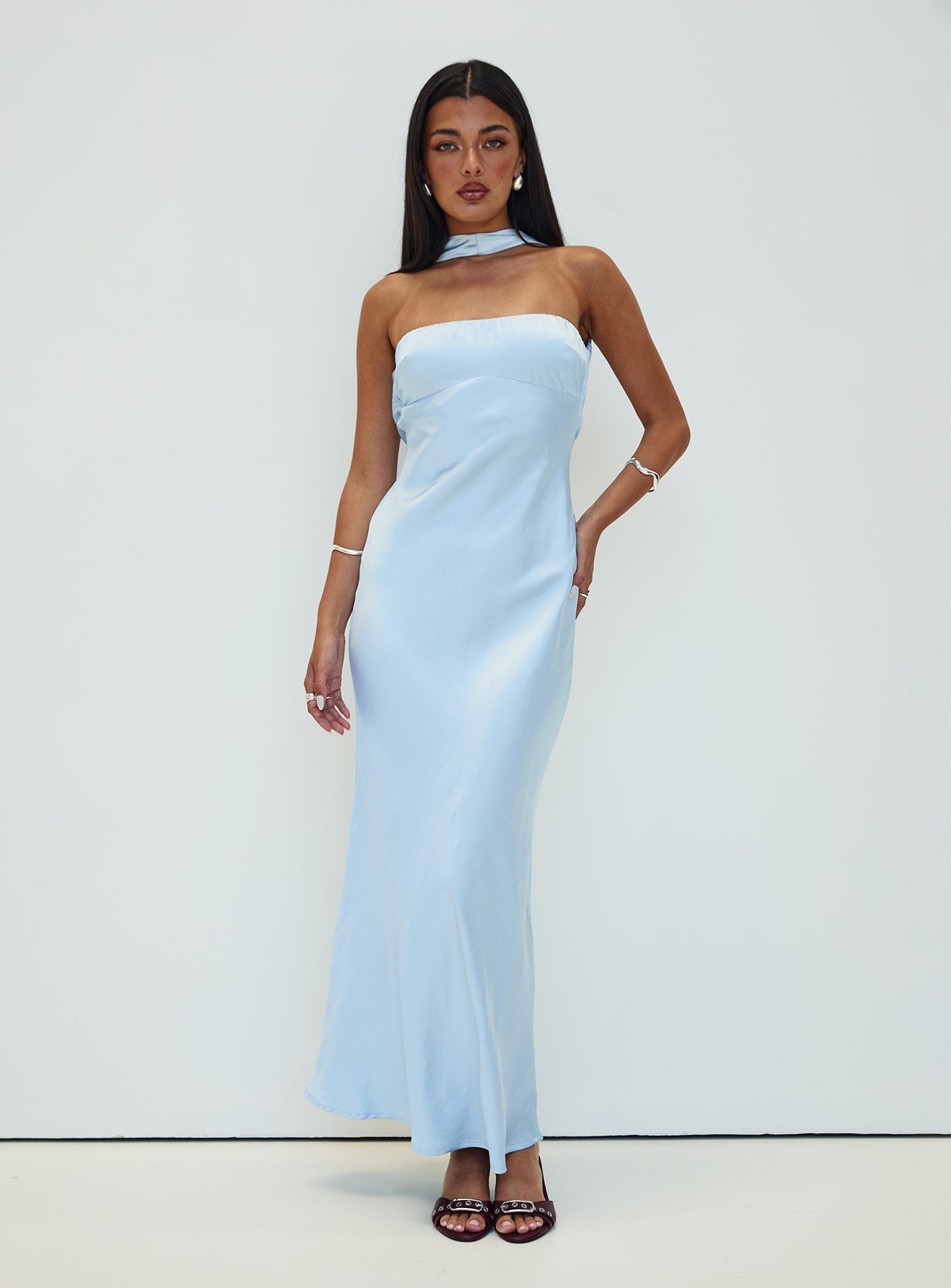 Legacies Strapless Maxi Dress Icy Blue - Image 2