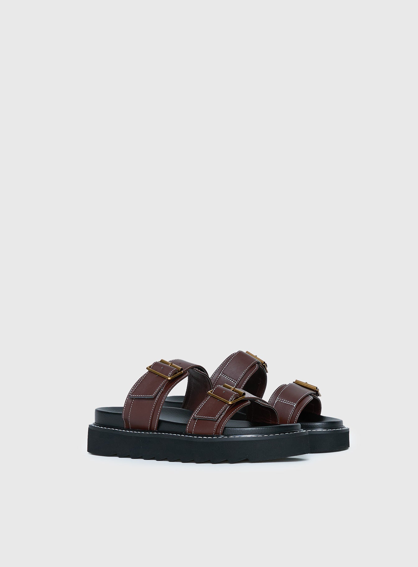 Alternative view of Ma Belle Sandals Contrast Stitch Chocolate