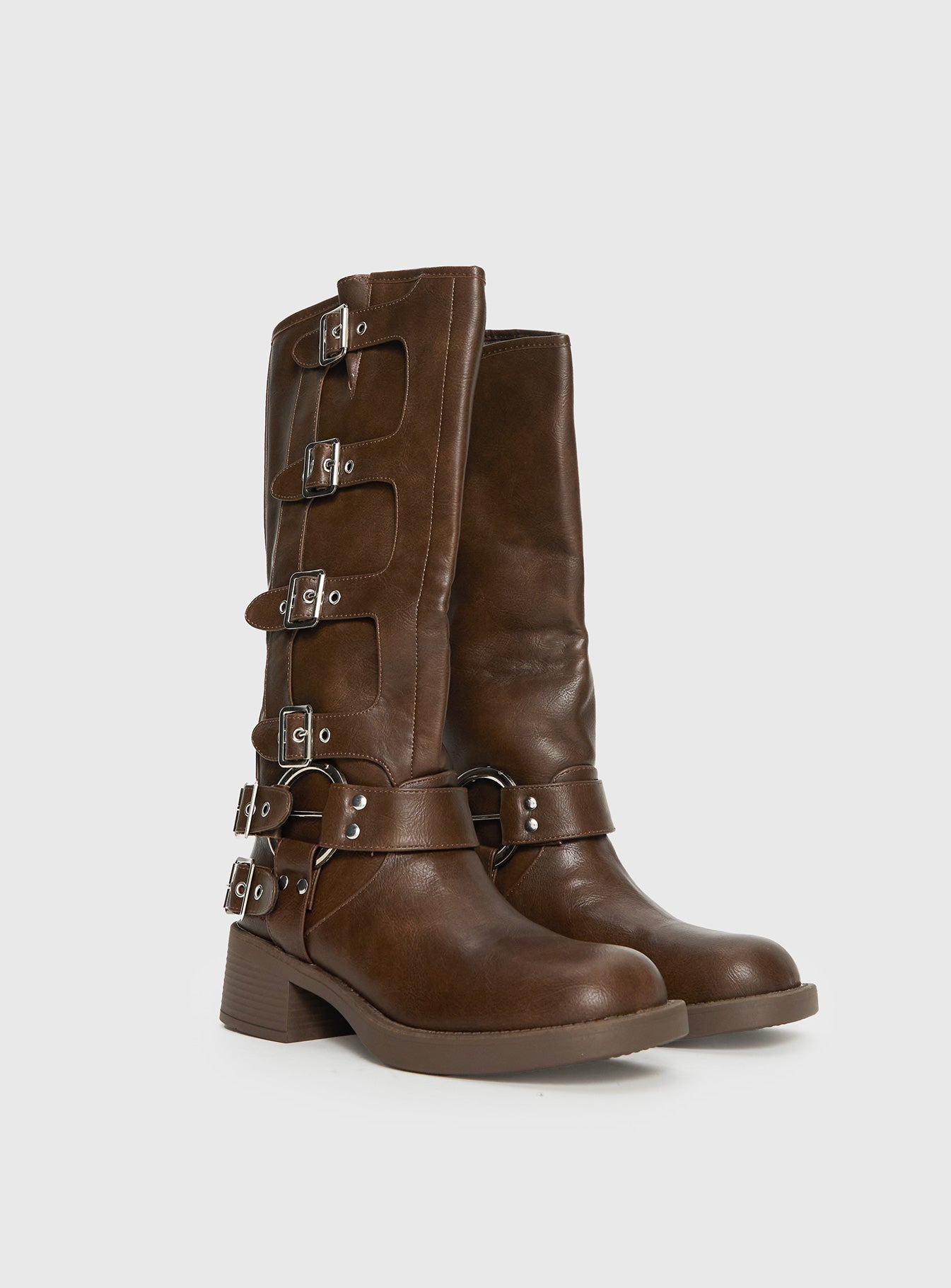 Alternative view of Buckle Down Boots Brown