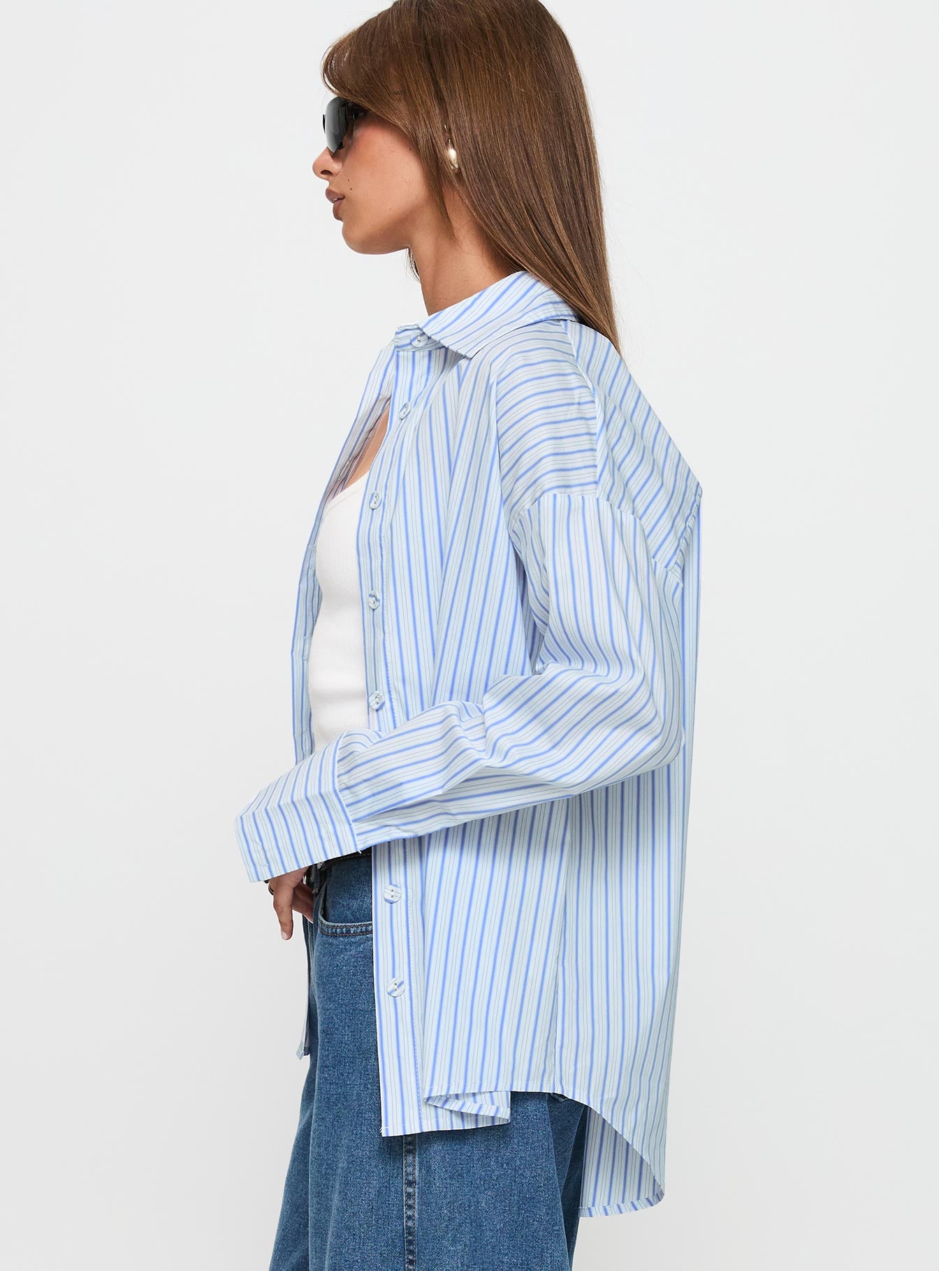 Mallin Shirt Blue / White Stripe - Image 4