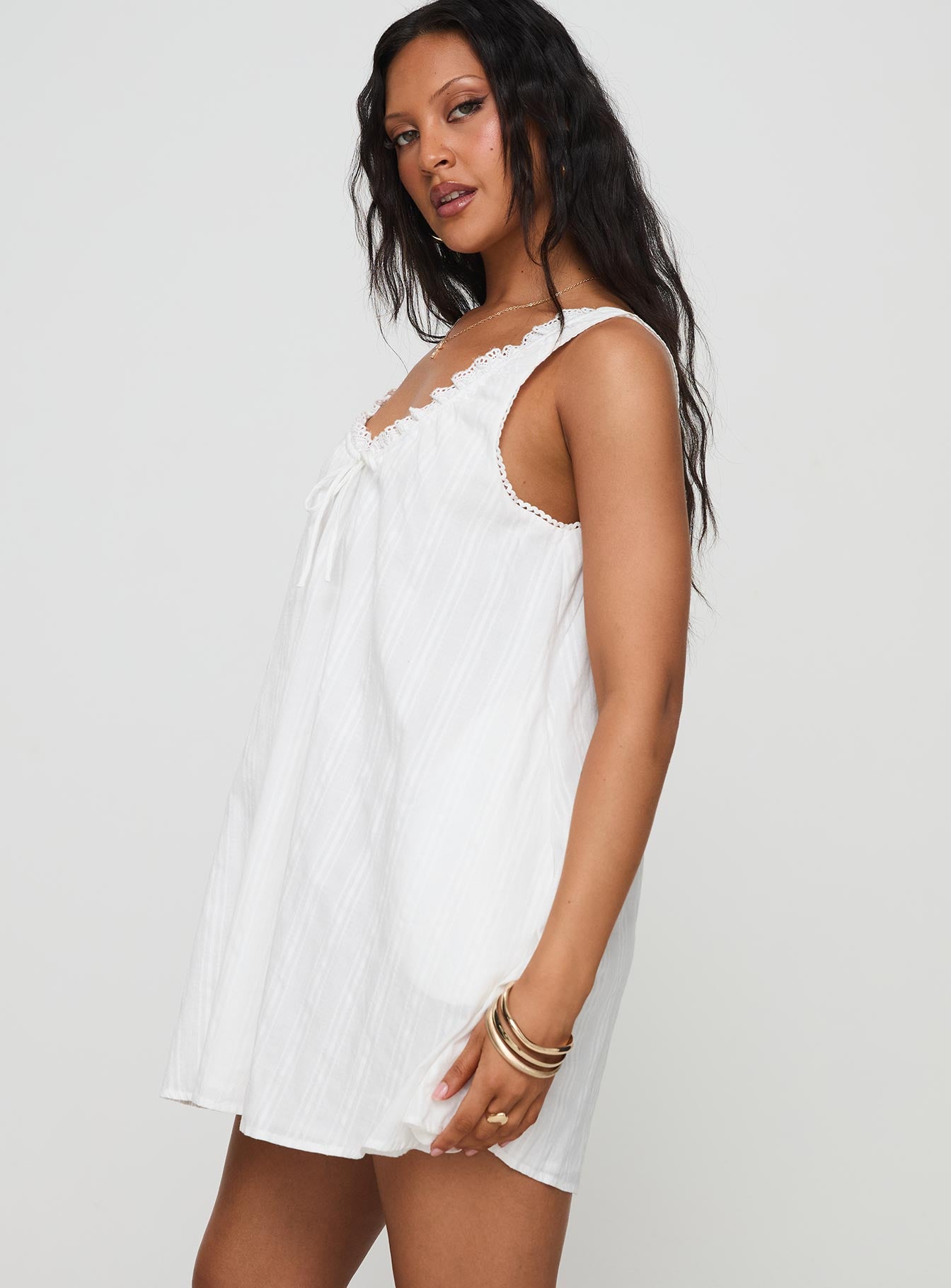 Antiquity Swing Mini Dress White Petite - Image 4