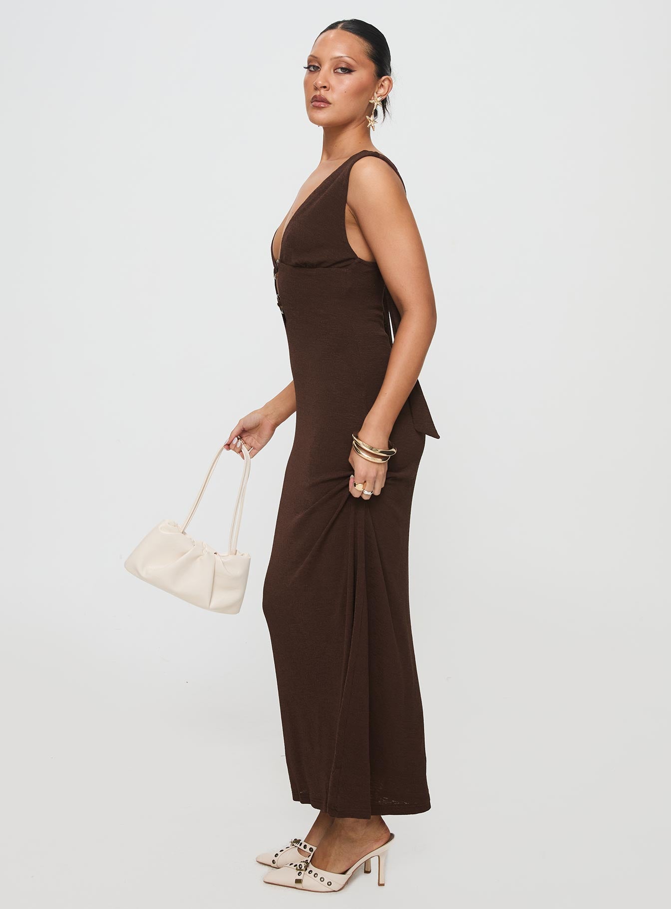 Steward Maxi Dress Chocolate - Image 4