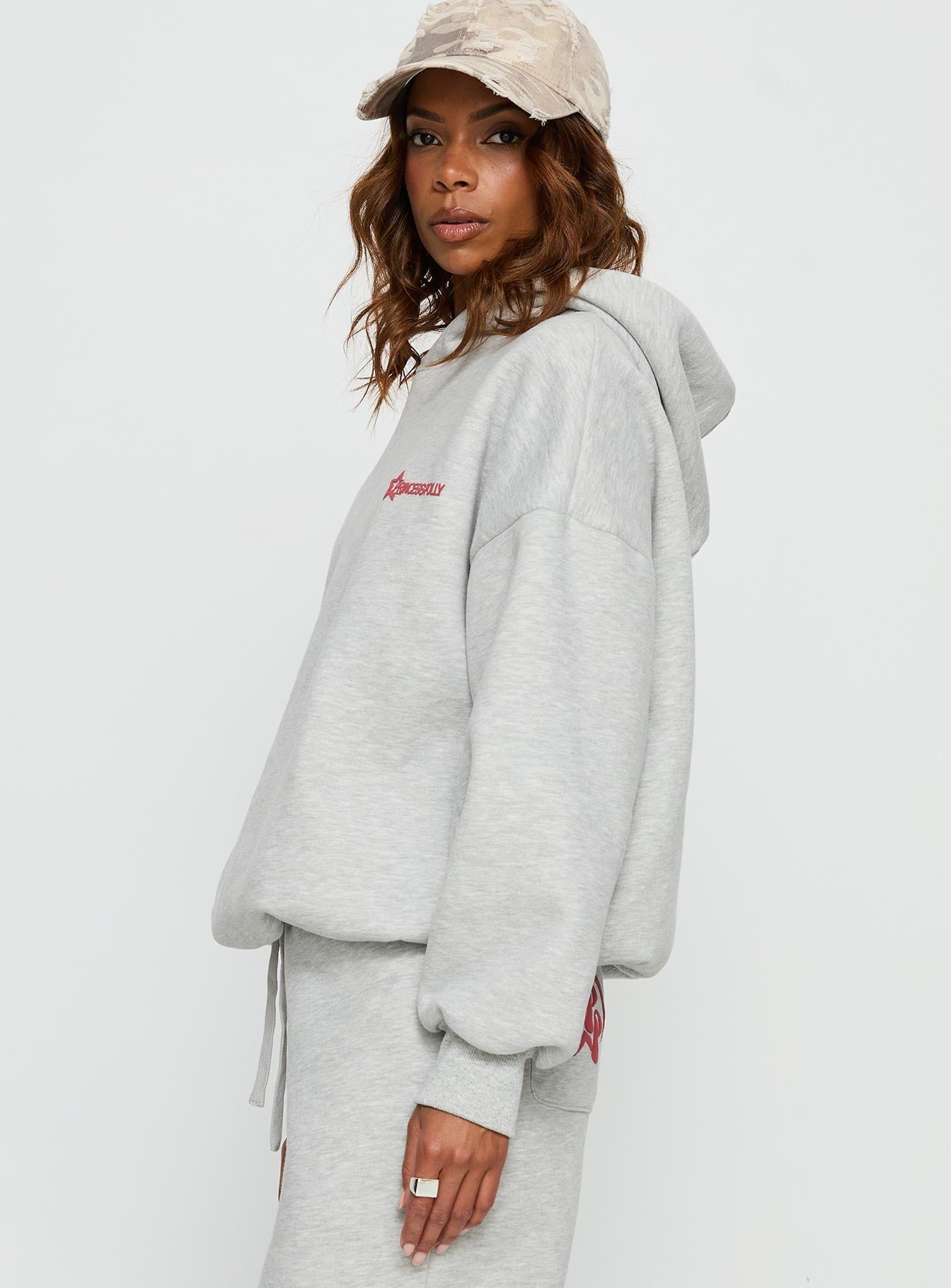 Princess Polly Stargirl Hoodie Grey Marle - Image 4