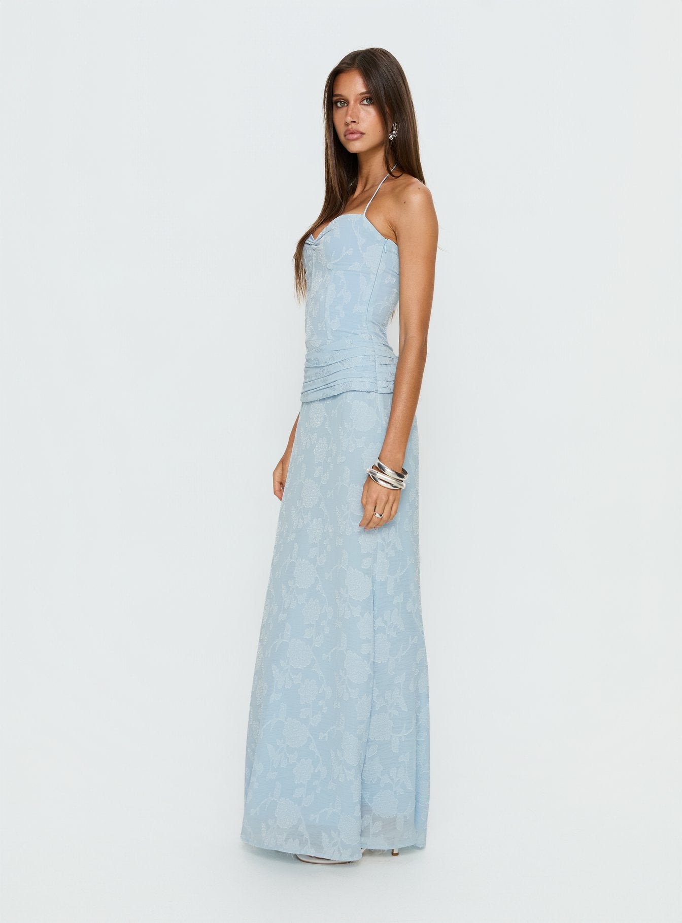 Love From Portofino Corset Maxi Dress Blue - Image 4