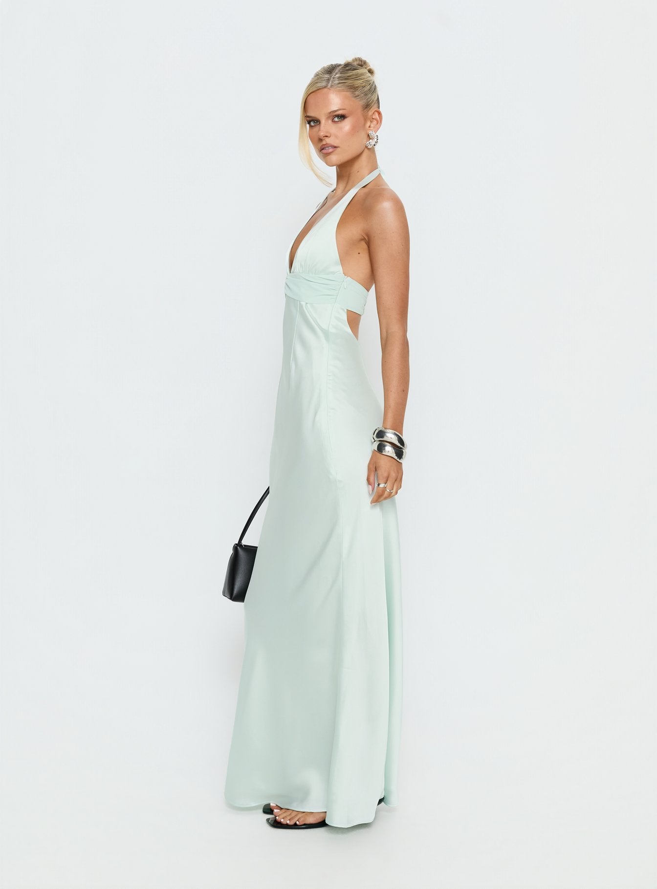 Odyssa Halter Maxi Dress Mint Green - Image 4