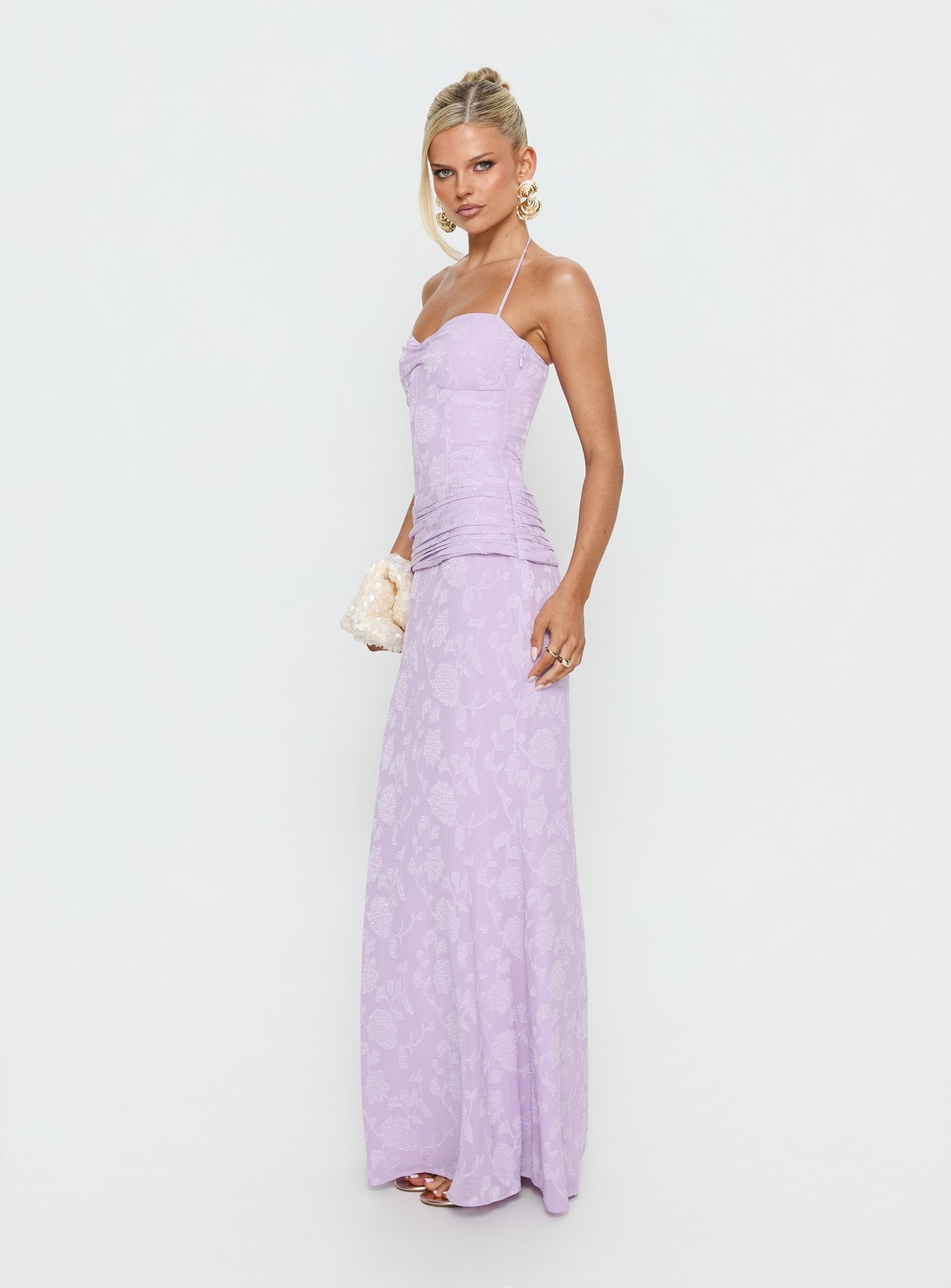 Love From Portofino Corset Maxi Dress Lilac - Image 4