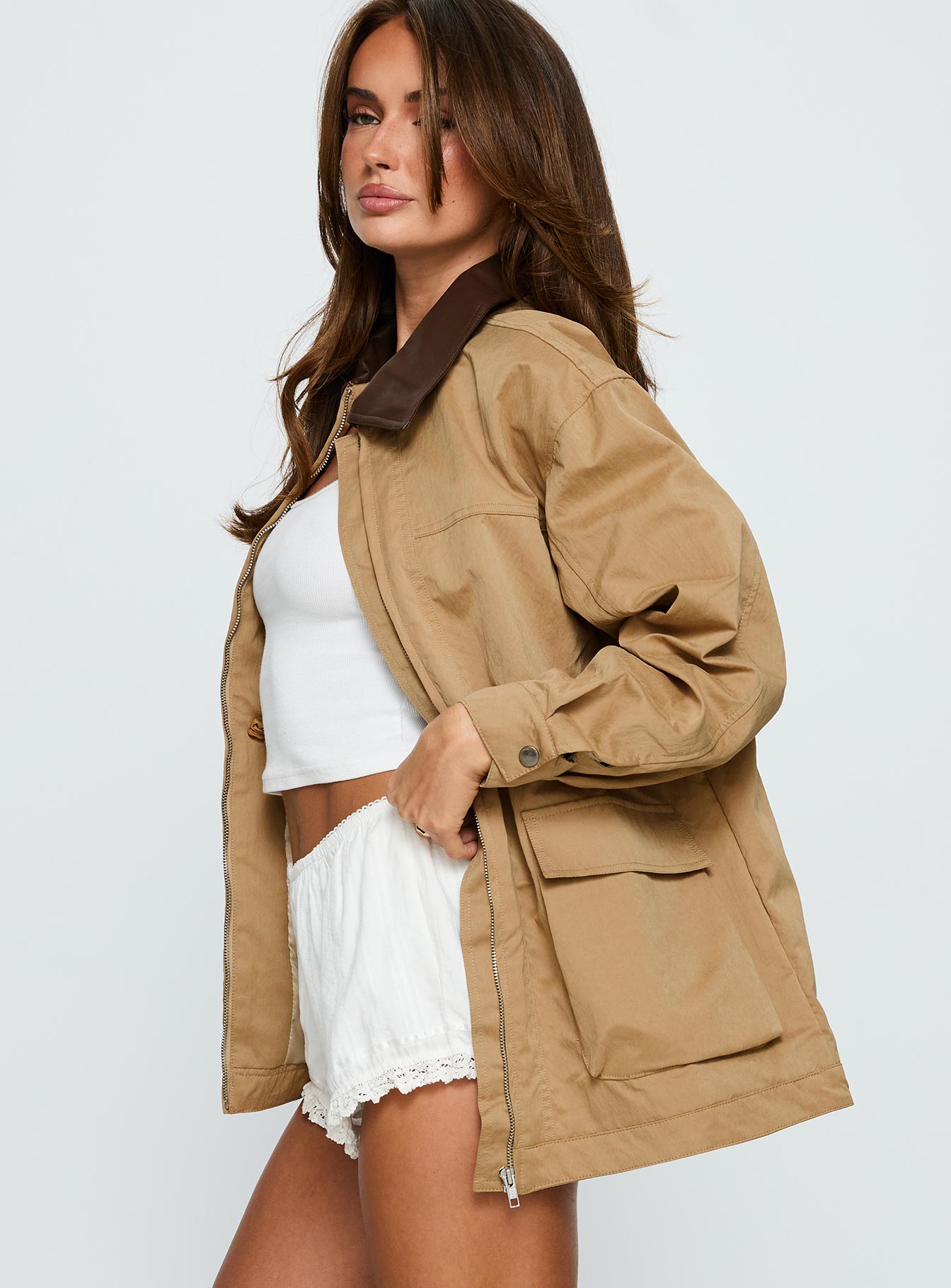 Philette Oversized Jacket Camel - Image 4