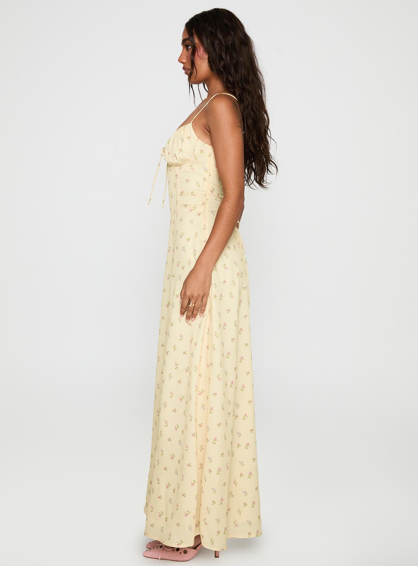 Members Only Maxi Dress Yellow Floral - Image 3